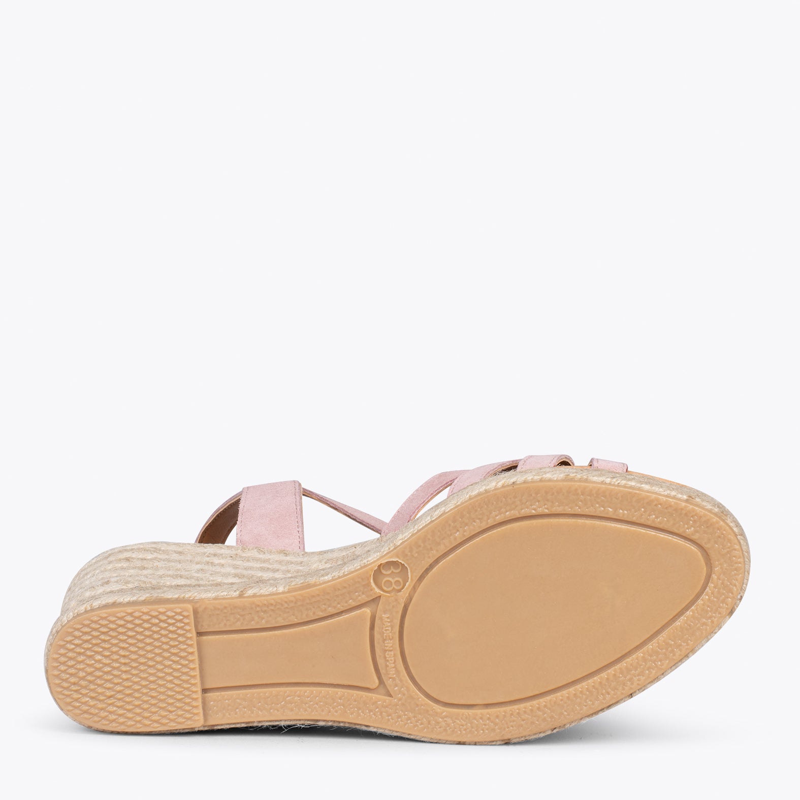 OYAMBRE - Sandalias con cuña de esparto Cangrejera ROSA