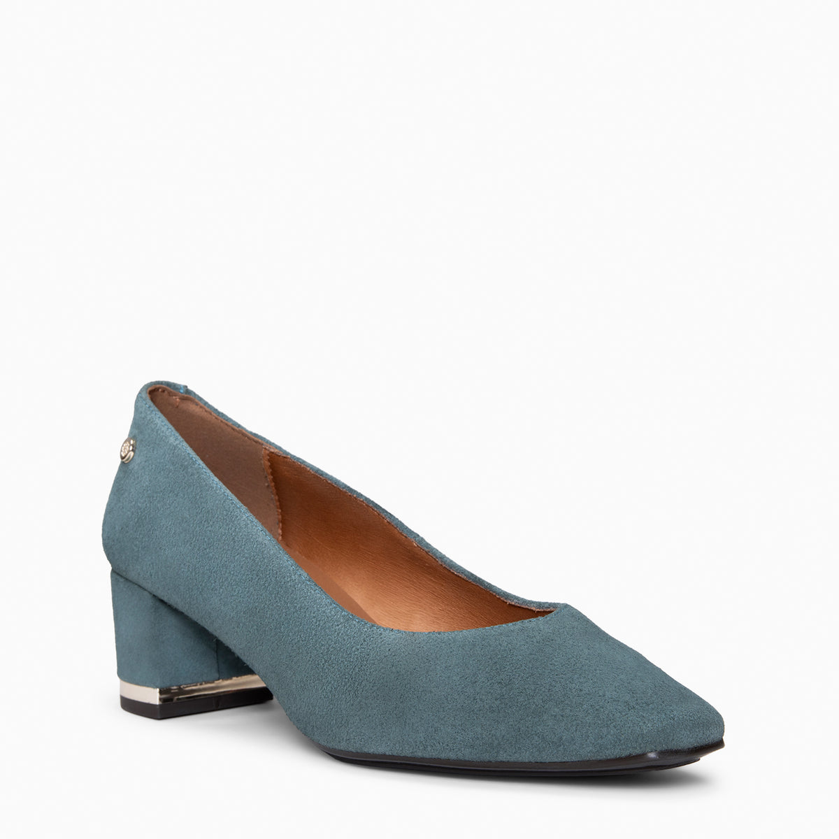 DORI - GREEN Heeled shoes with gold detail
