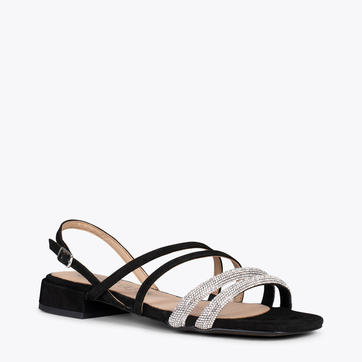OSLO - Sandalias planas NEGRO