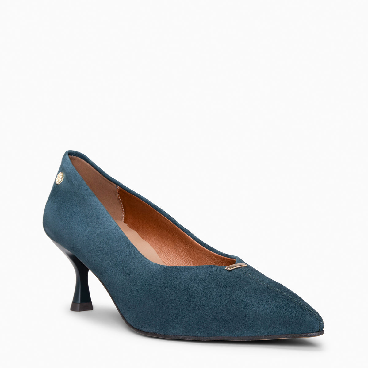 BERTA - GREEN Kitten heel shoes