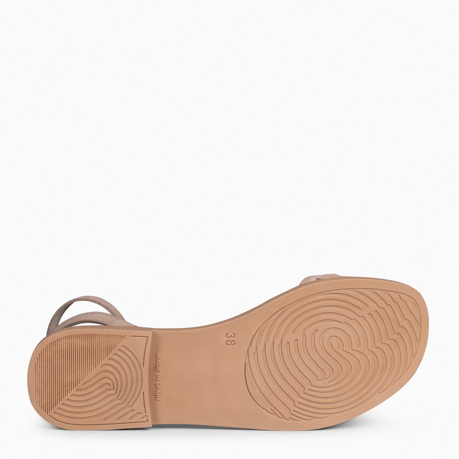 ARECA - Sandales Plates pour femme en cuir TAUPE