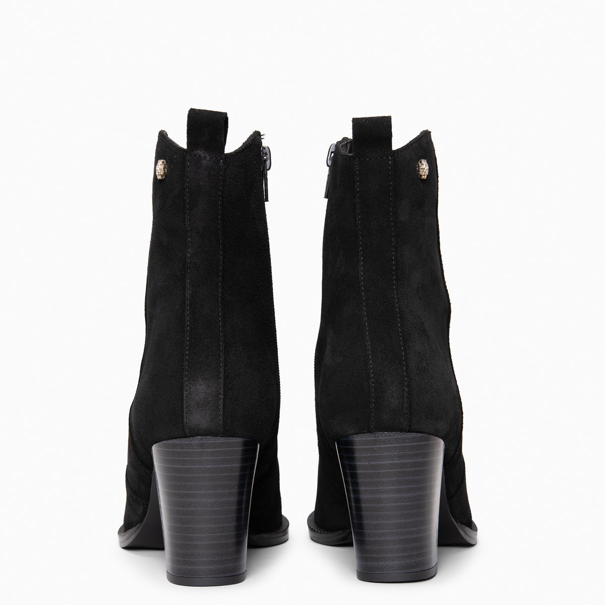 ALLEY - Botines cowboy de tacón de ante NEGRO