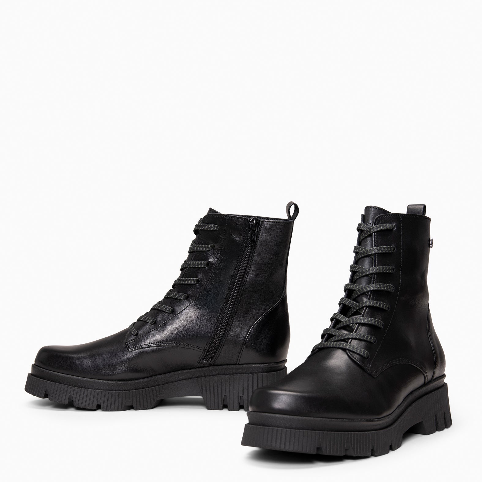 STONE - Botines militares de piel NEGRO - miMaO ®