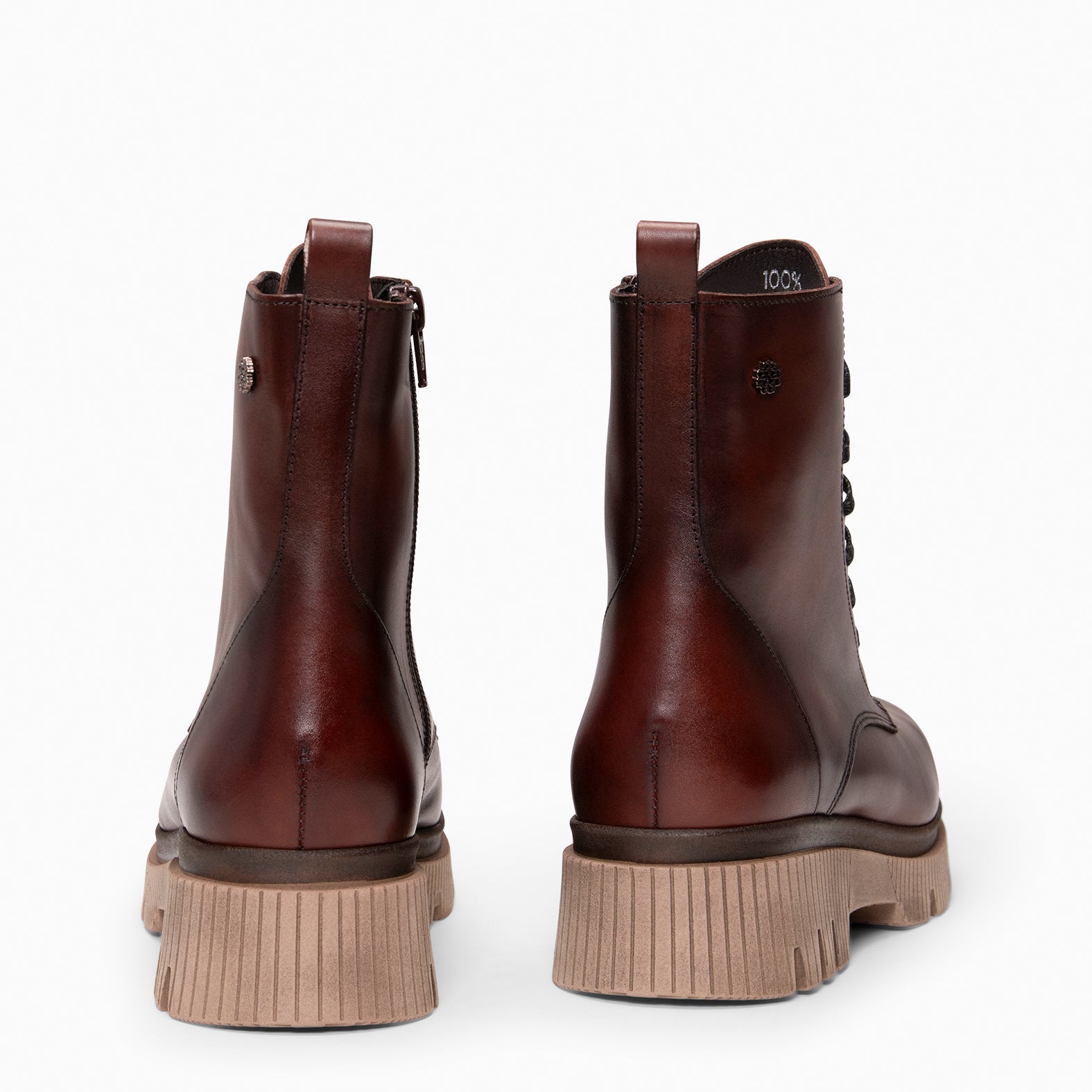 STONE - Botines militares de piel MARRON - miMaO ®