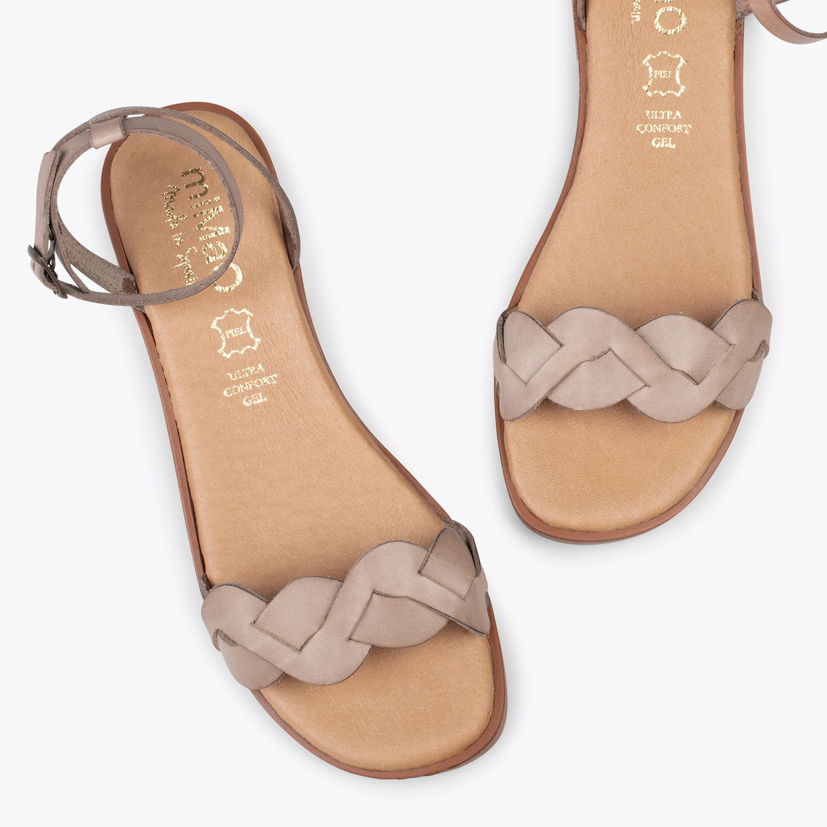 ARECA - Sandalias TAUPE planas mujer