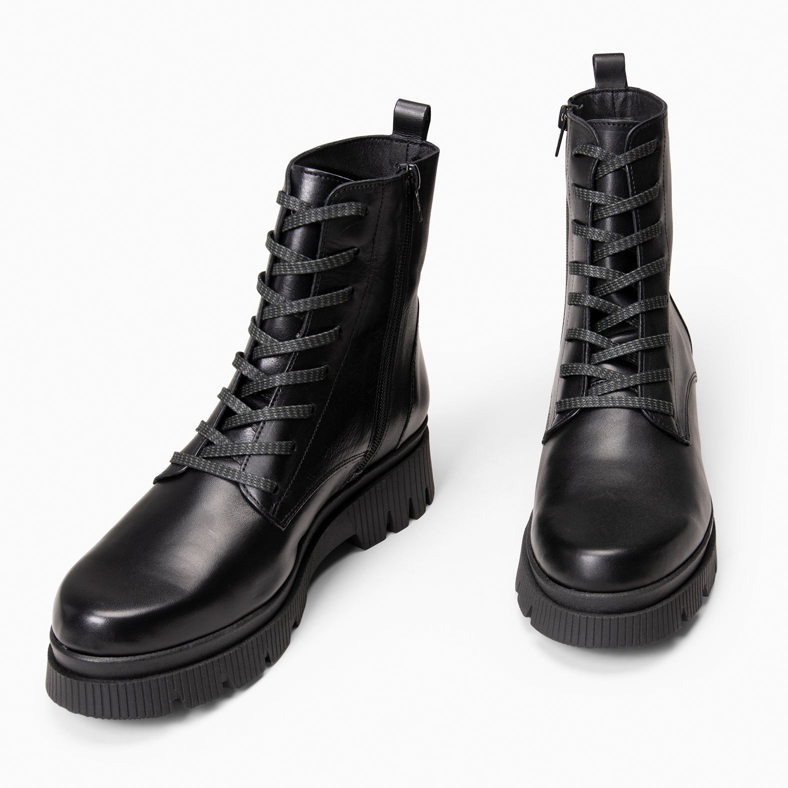 STONE - Botines militares de piel NEGRO - miMaO ®