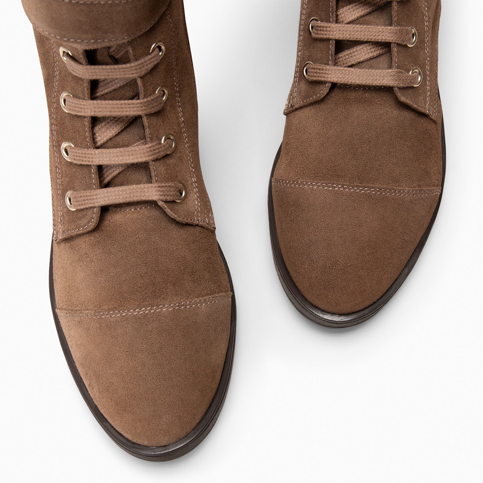 BELFAST – Botines con cordones de piel TAUPE - miMaO ®