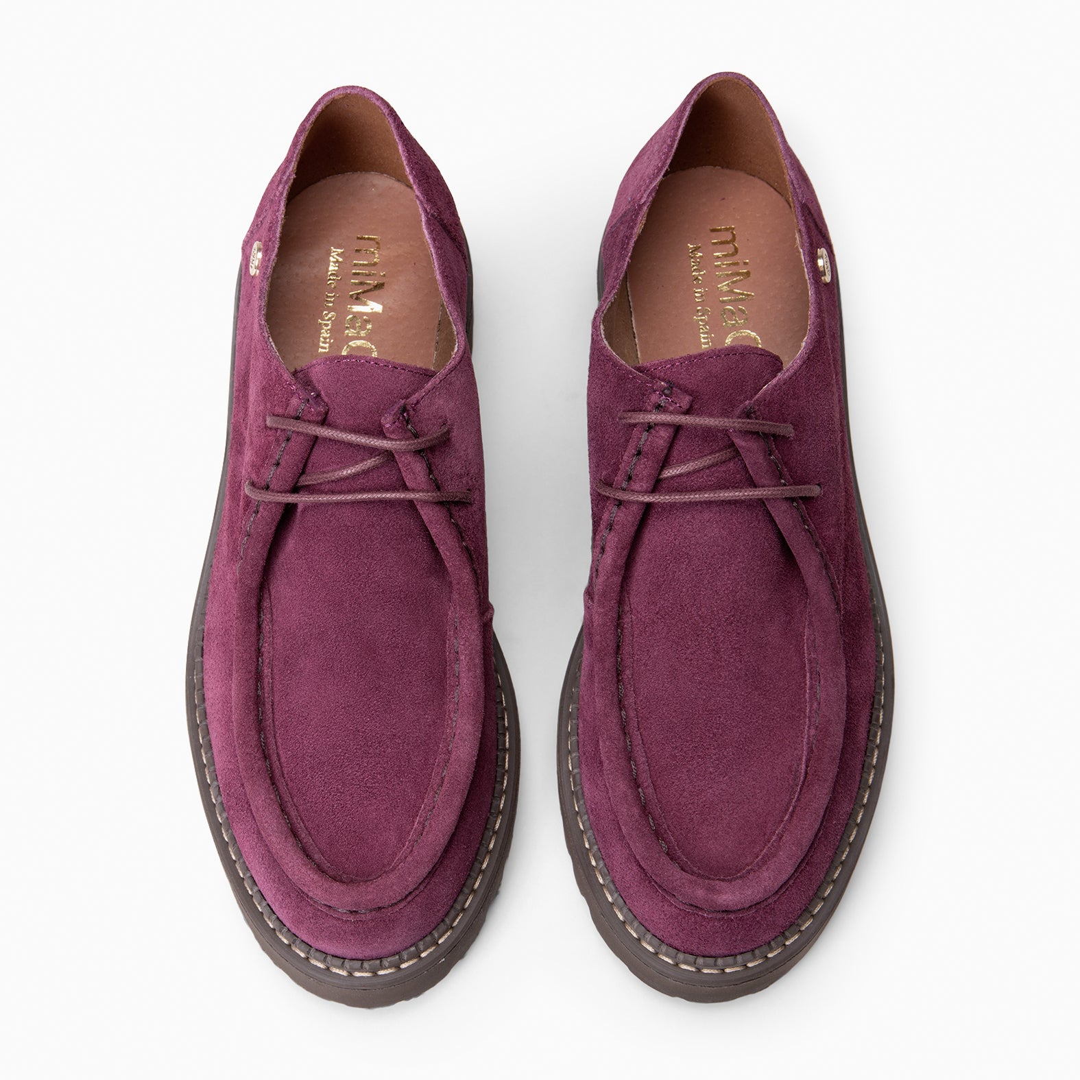 YALE – Mocasin con suela track con cordones BURDEOS - miMaO ®