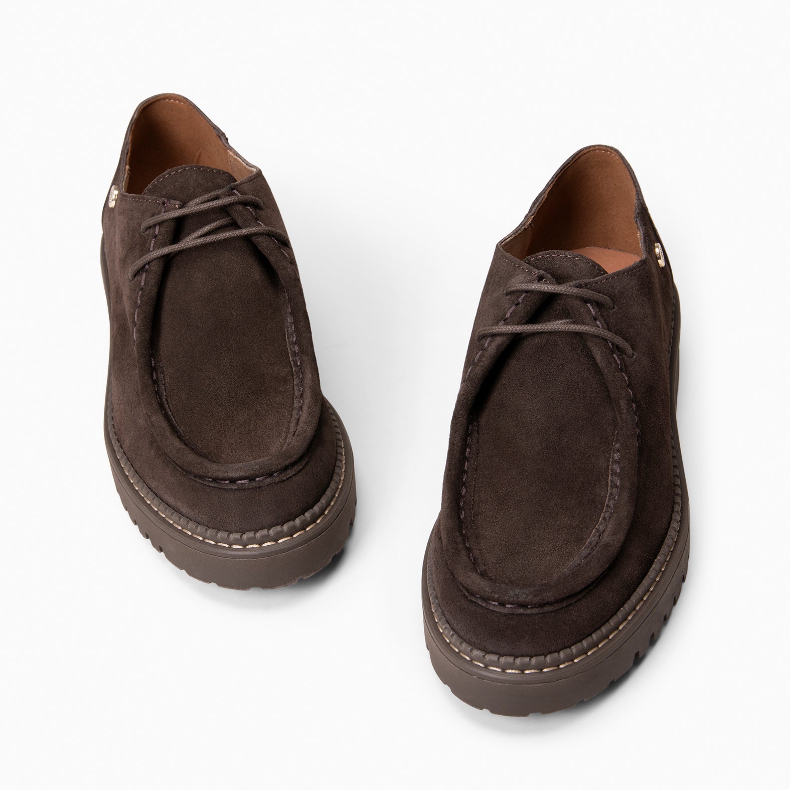 YALE – Mocasín con suela track con cordones MARRON