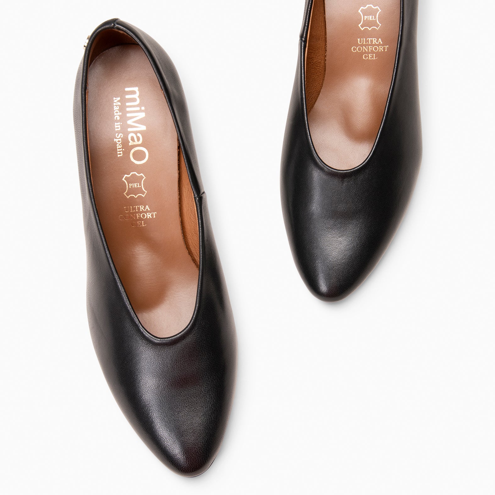 URBAN STYLE NAPA - Zapato de tacón ancho en piel NEGRO - miMaO ®