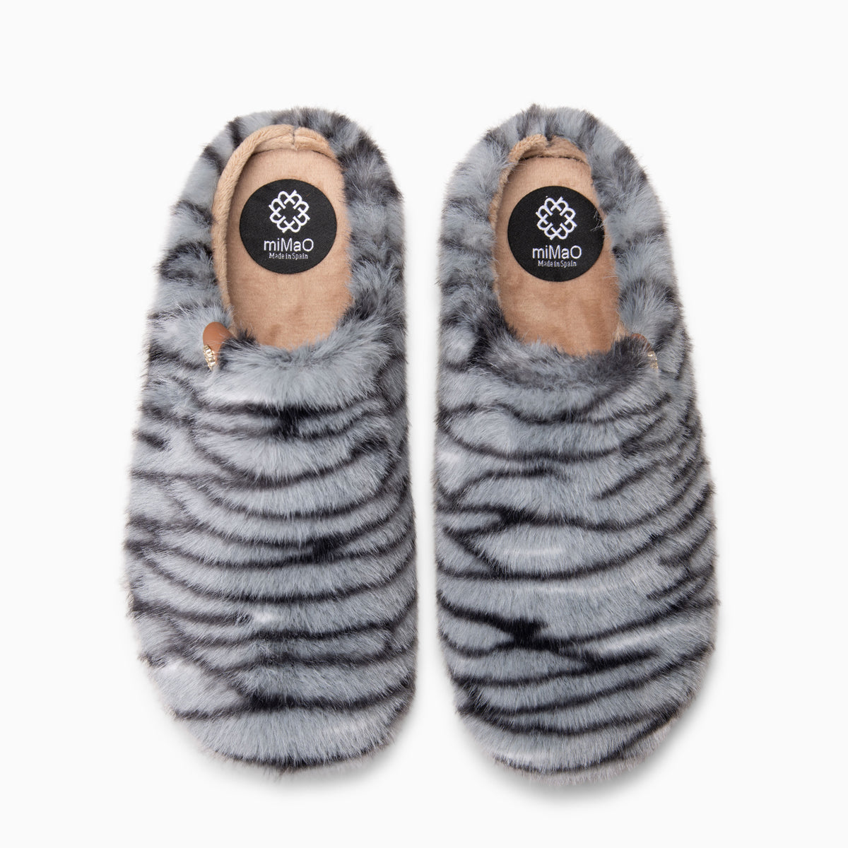 KOMFY DREAMS - Zapatillas de estar por casa ultra suaves TIGRE GRIS