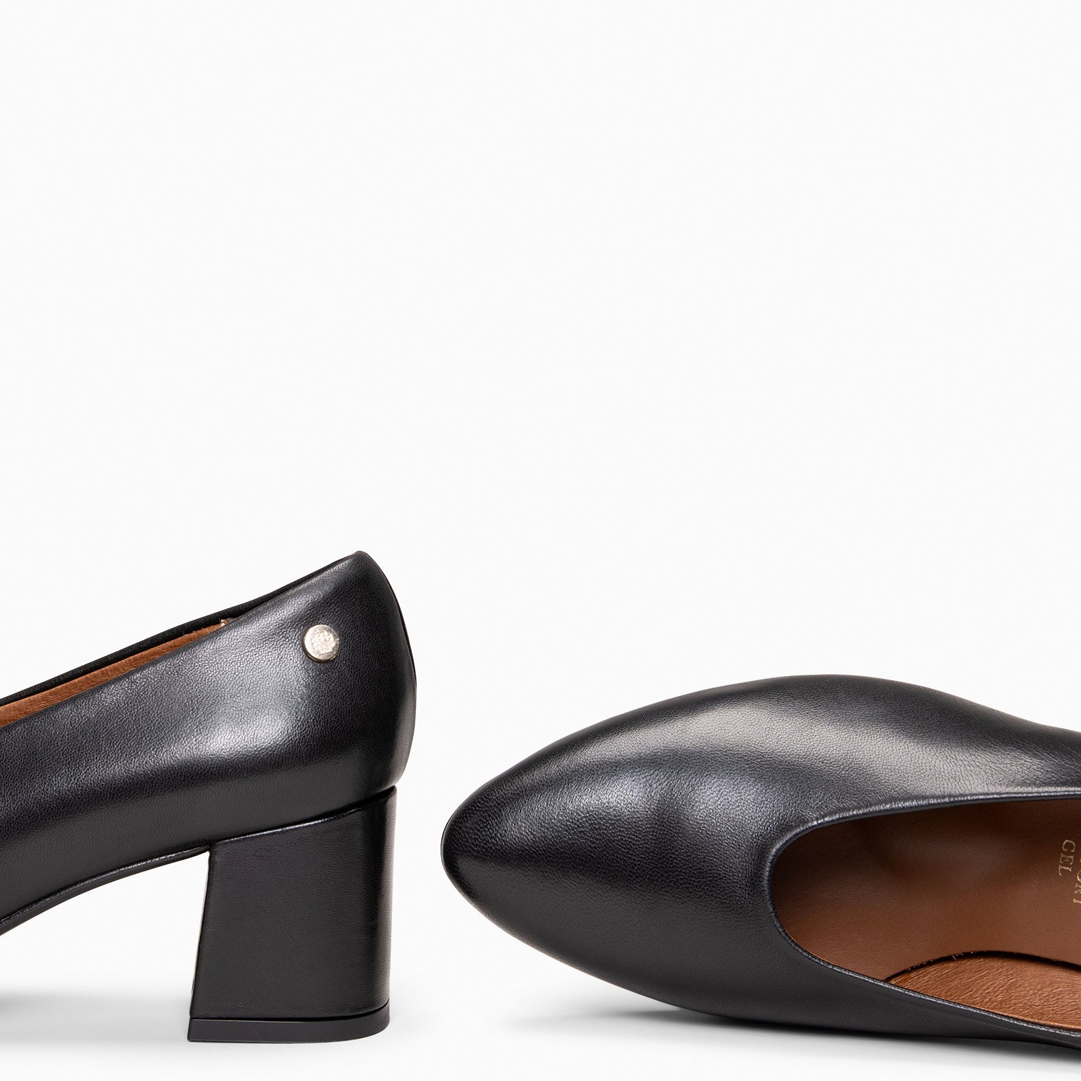 URBAN STYLE NAPA - Zapato de tacón ancho en piel NEGRO - miMaO ®