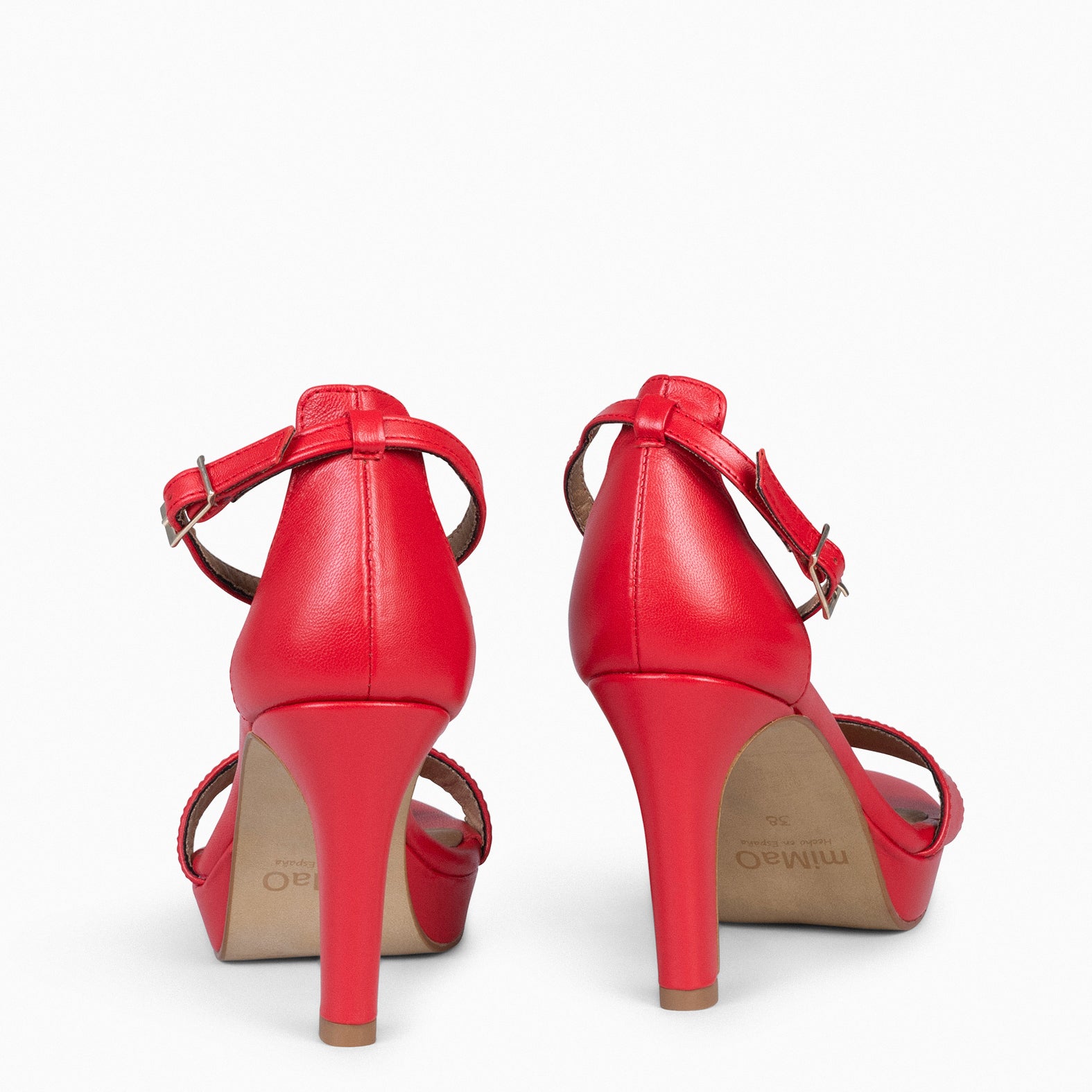 FIESTA – Sandalias de tacón alto y plataforma ROJO