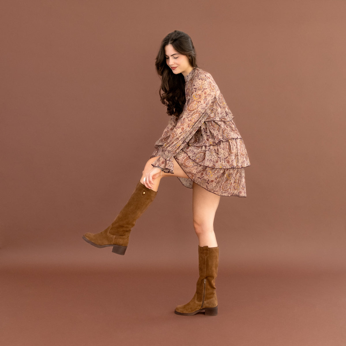 MONA - Botas altas de tacón medio CUERO