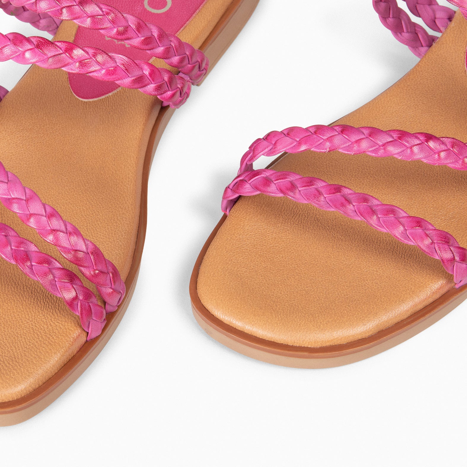 HIDRA - Sandalias planas trenzadas FUCSIA - miMaO ®