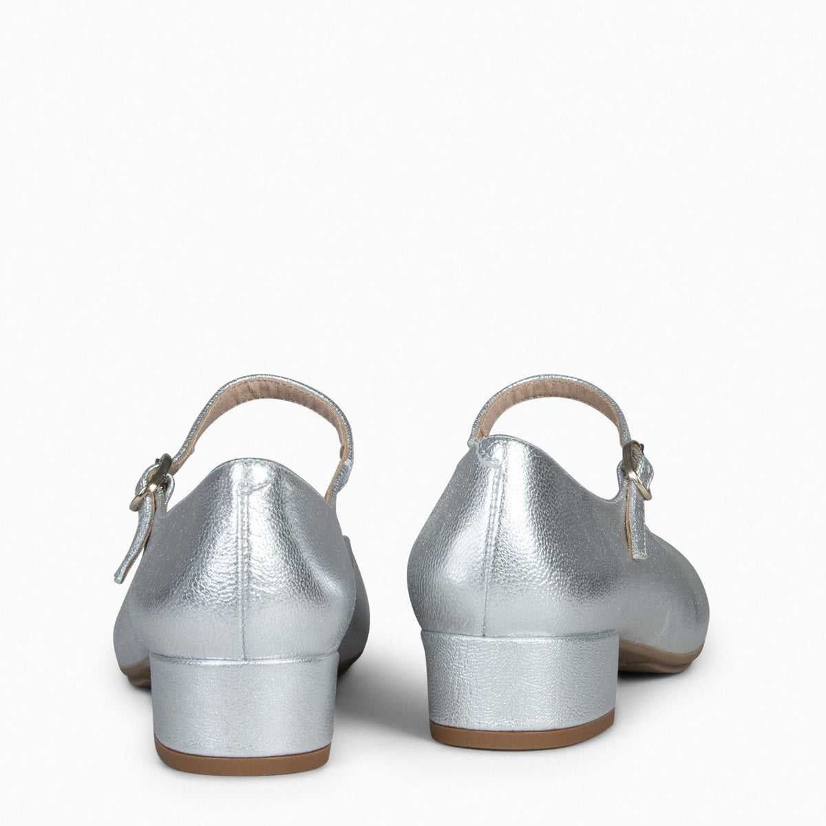 NORA – SILVER Mary-Janes with low heel