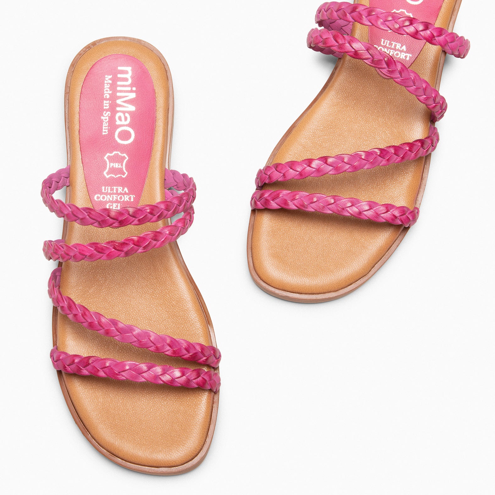 HIDRA - Sandalias planas trenzadas FUCSIA - miMaO ®