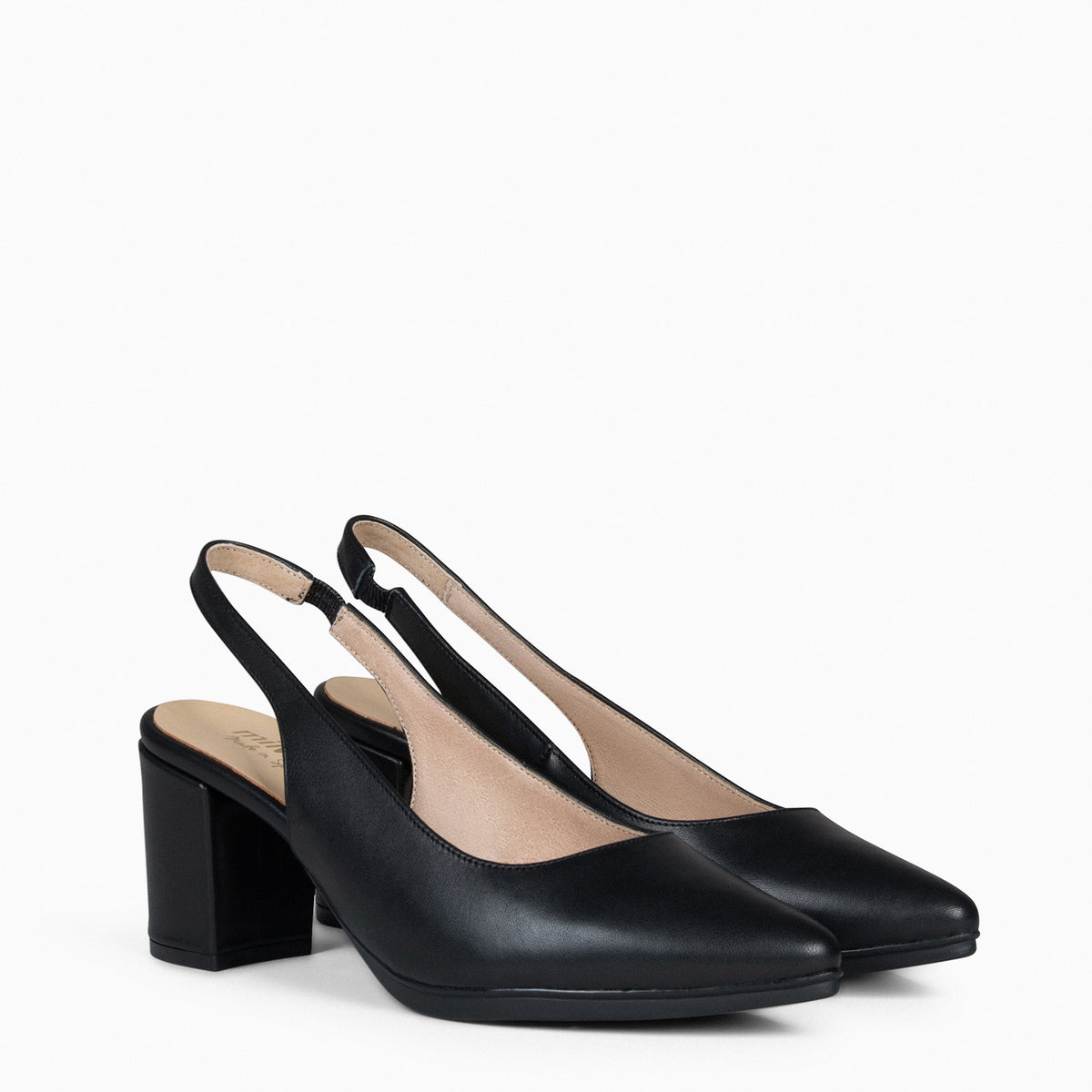 KYARA - Zapato Destalonado con tacón NEGRO