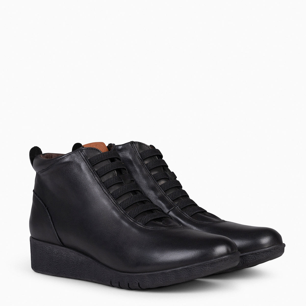 FLEXY – BLACK Women ankle-sneaker nappa