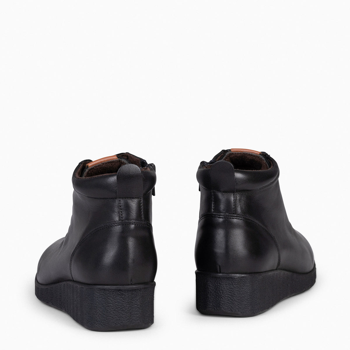 FLEXY - Zapatillas abotinadas de napa NEGRO
