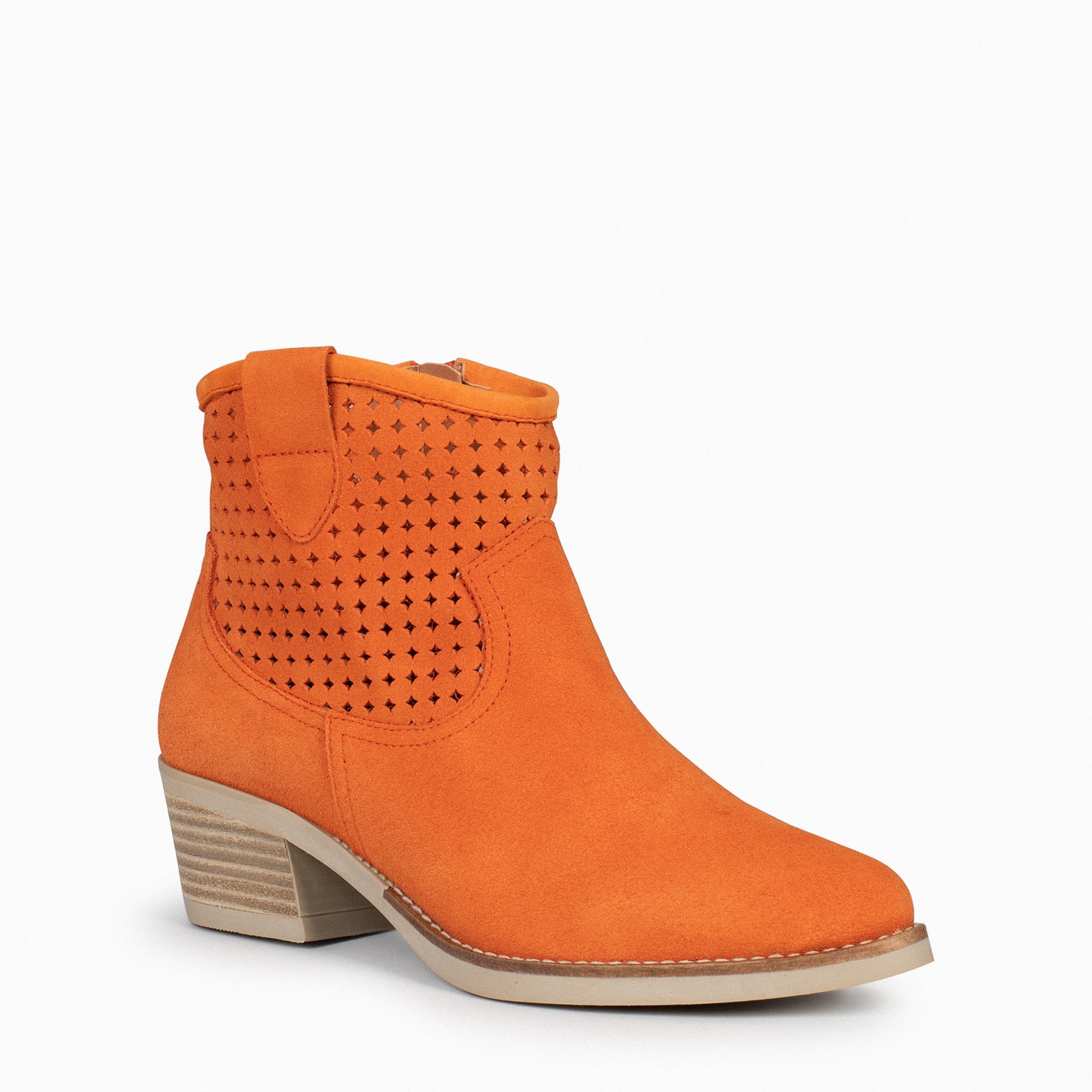 HOUSTON – Bottines cowboy à talon ORANGE
