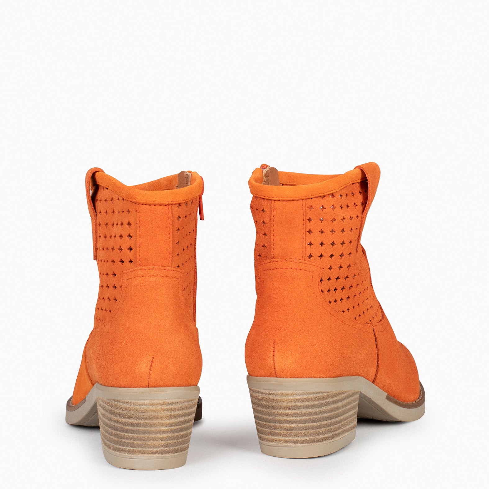 HOUSTON – Bottines cowboy à talon ORANGE