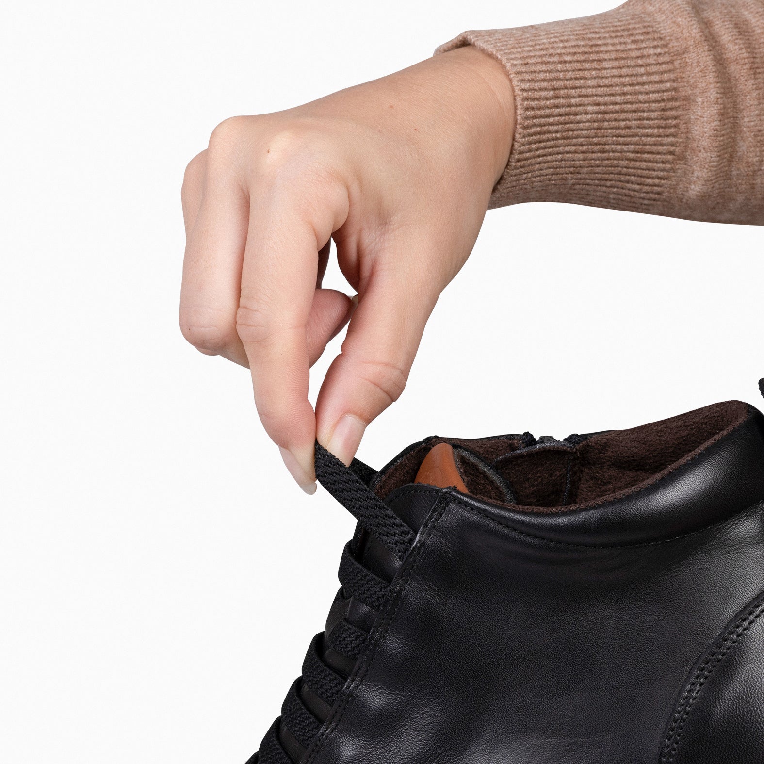 FLEXY - Zapatillas Abotinadas de napa NEGRO