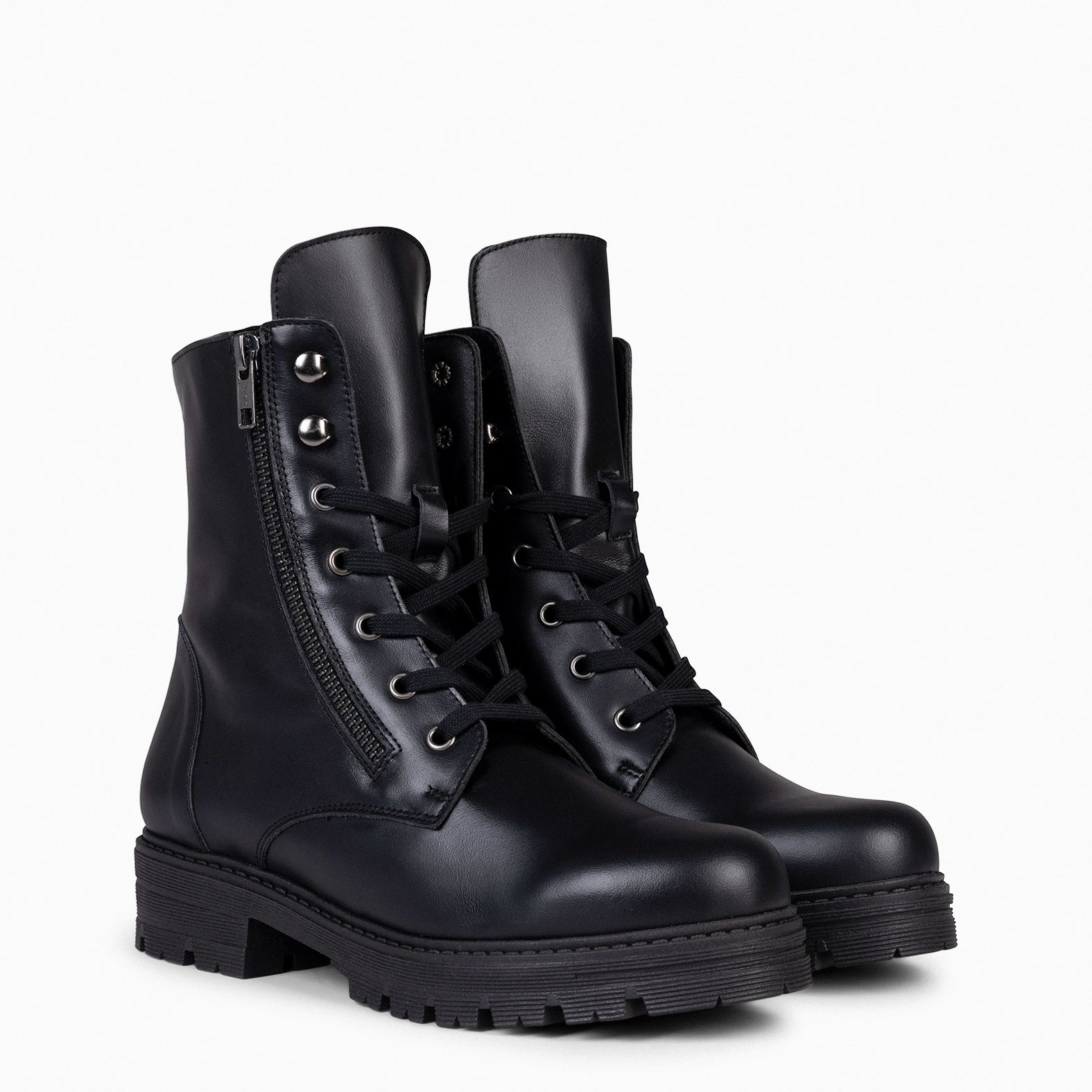MILITAR – Botas militares de mujer NEGRO - miMaO ®