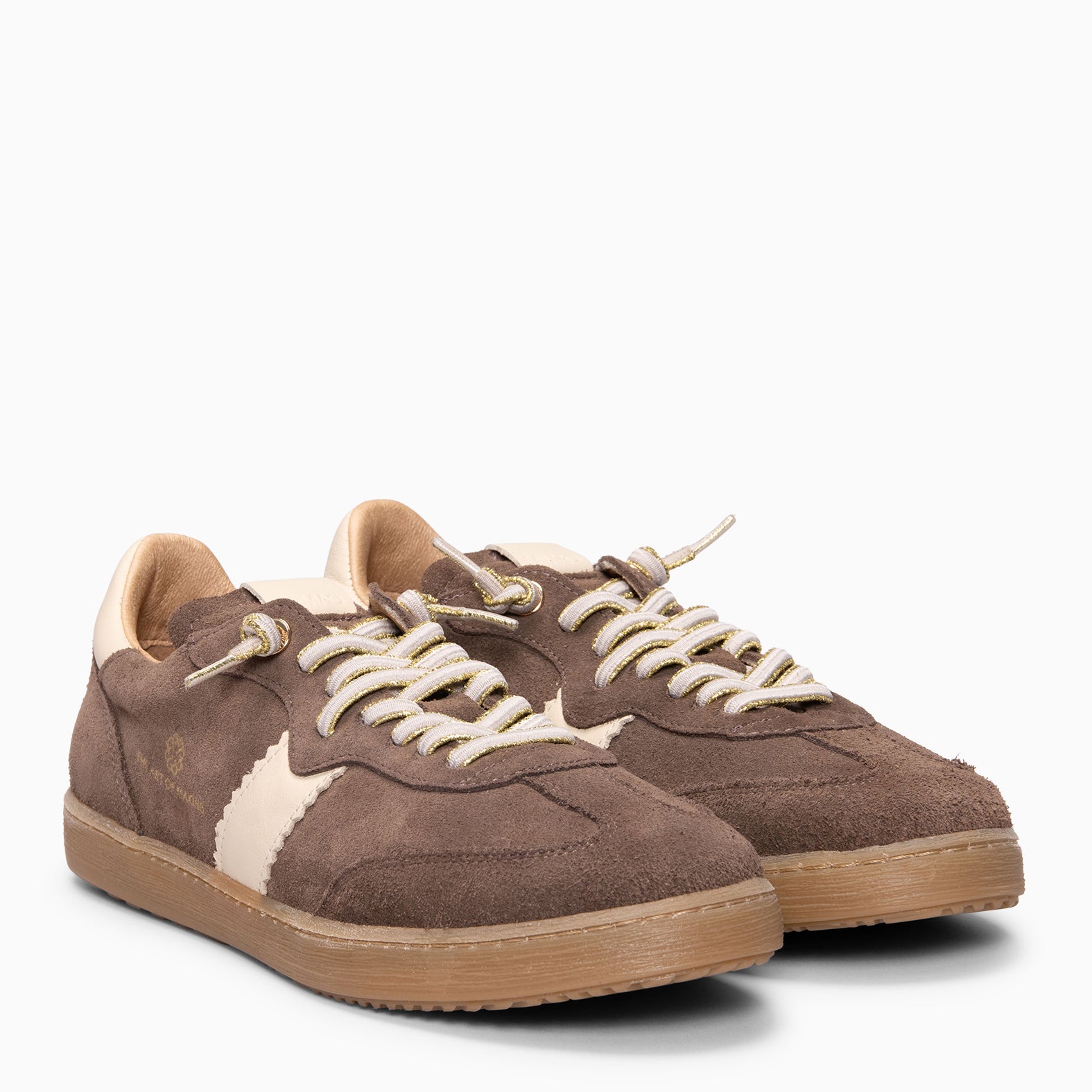 STÜDIO 01 - Baskets pour femme en daim TAUPE