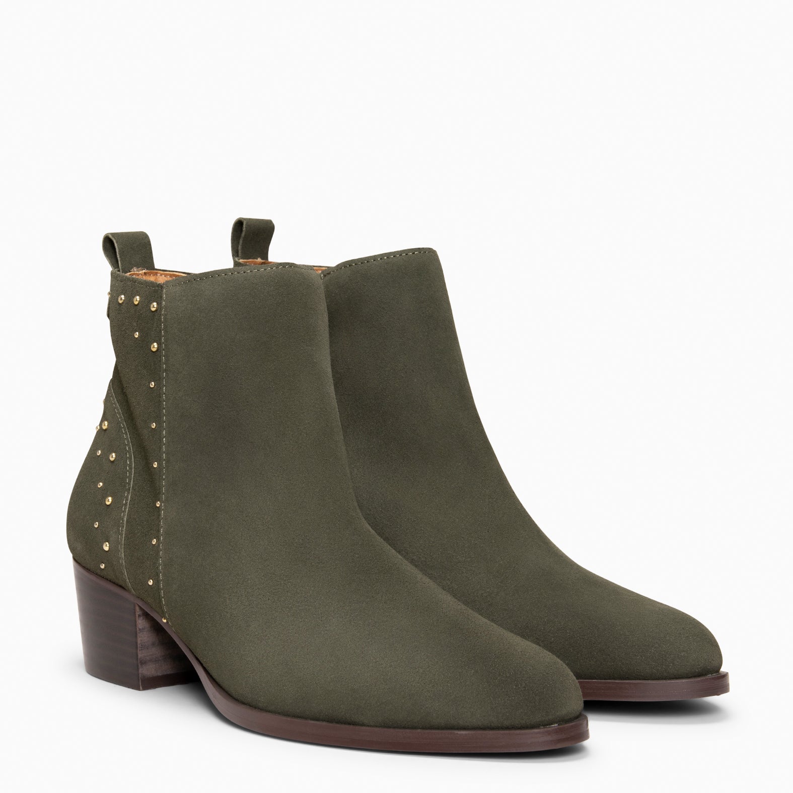 DUSTY – Botines de serraje con tachas VERDE - miMaO ®