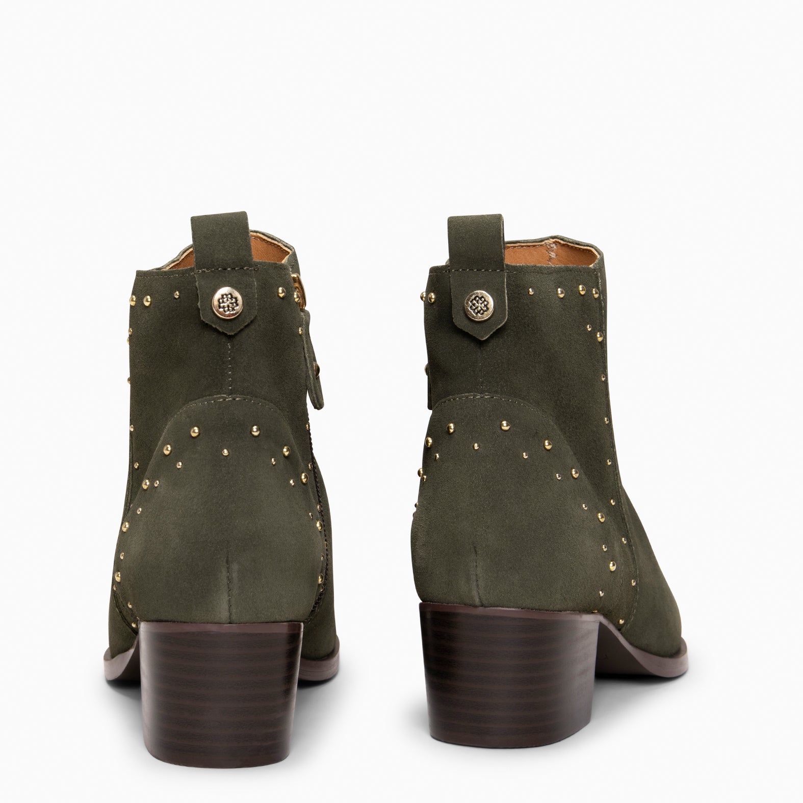 DUSTY – Botines de serraje con tachas VERDE - miMaO ®