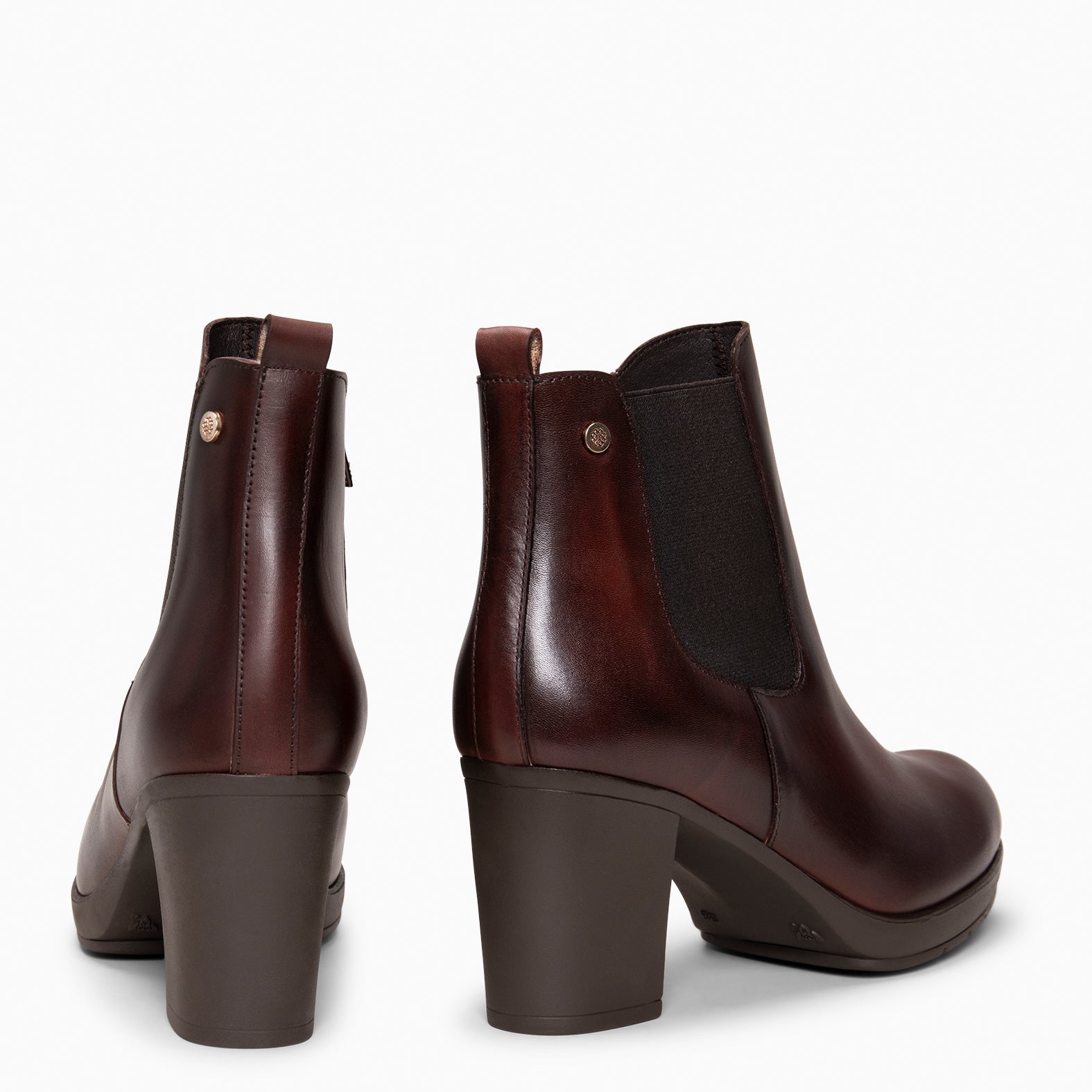 SABRINA – Botin de tacón alto con elástico lateral MARRON - miMaO ®