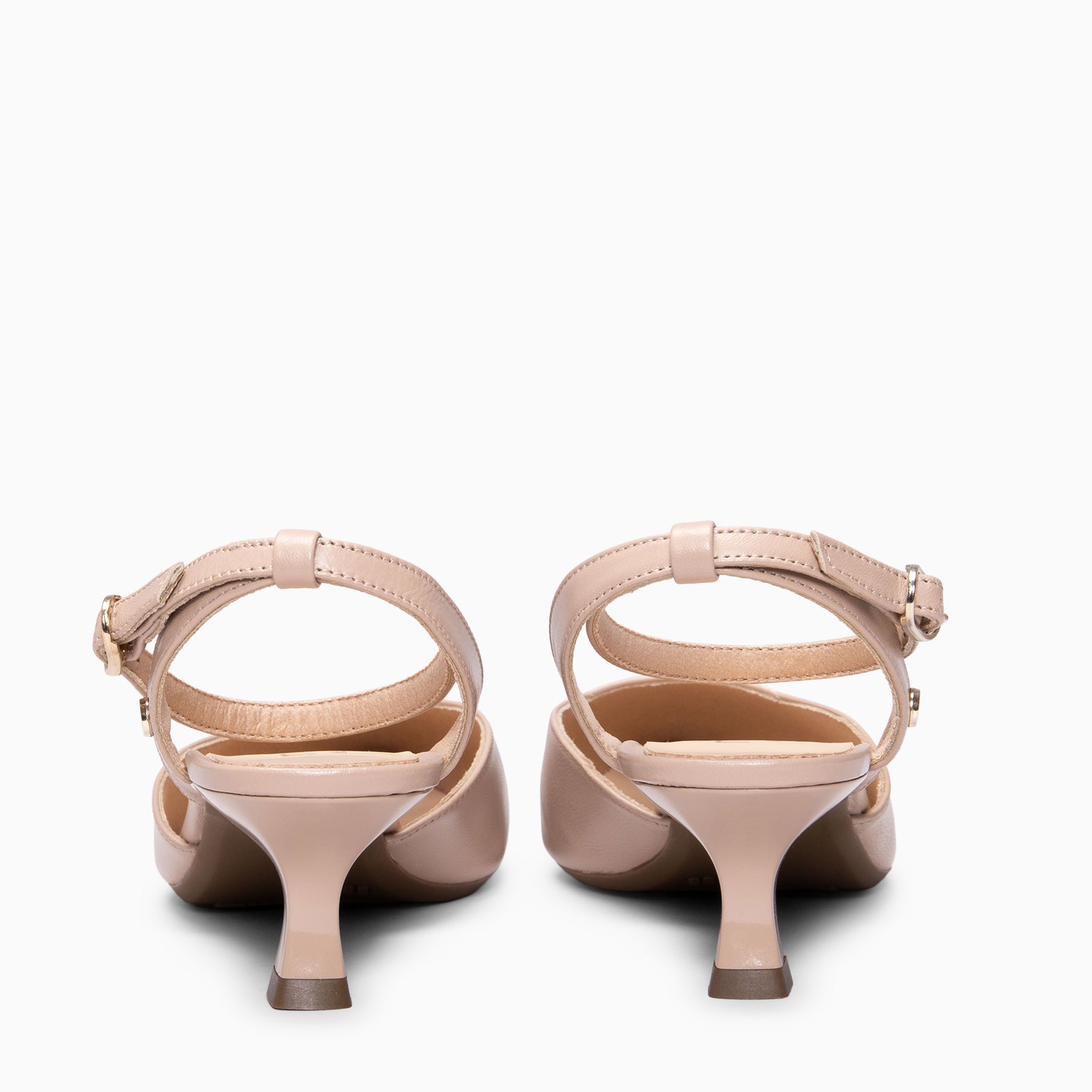 DANIELA - Sapatos slingback com salto kitten NUDE