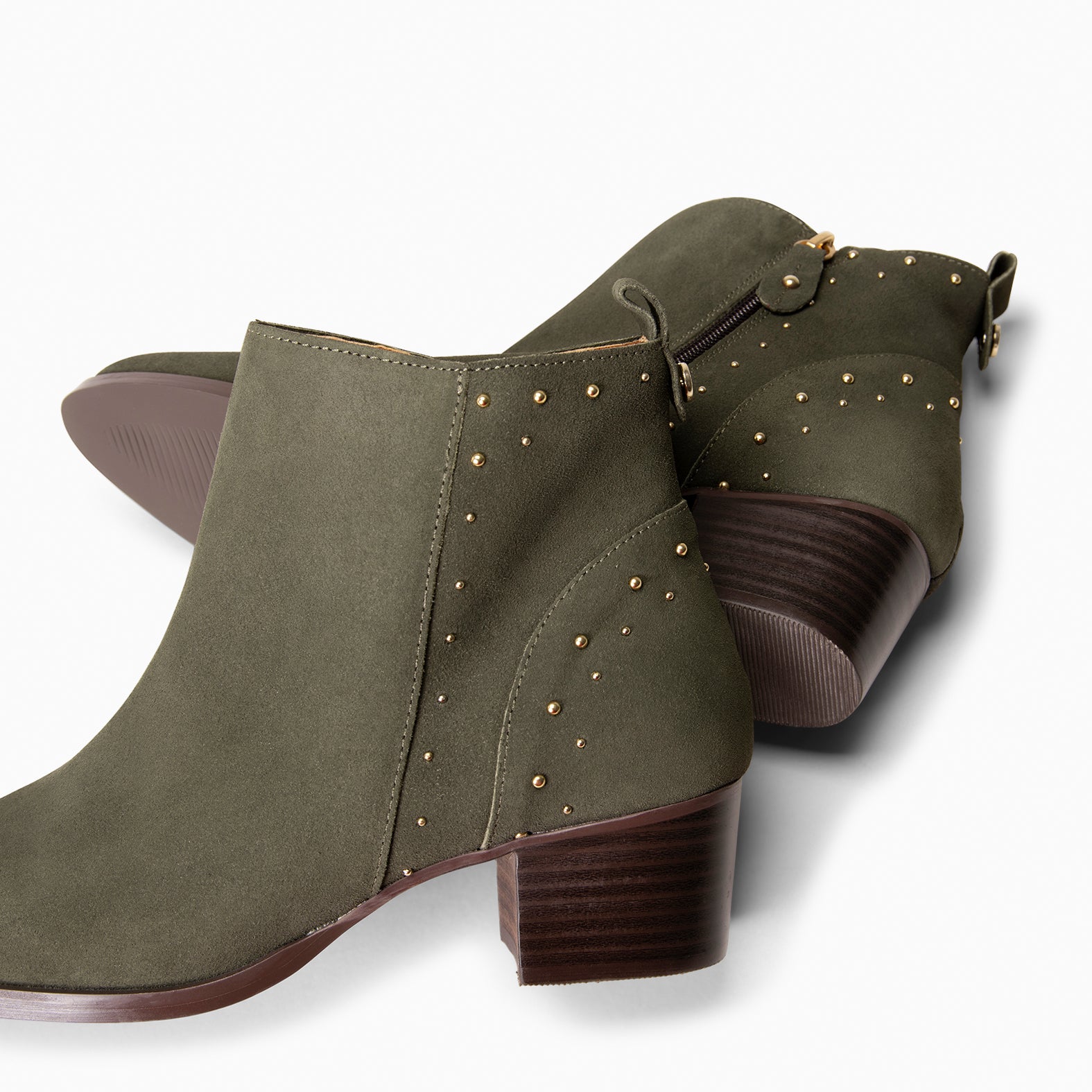 DUSTY – Botines de serraje con tachas VERDE - miMaO ®