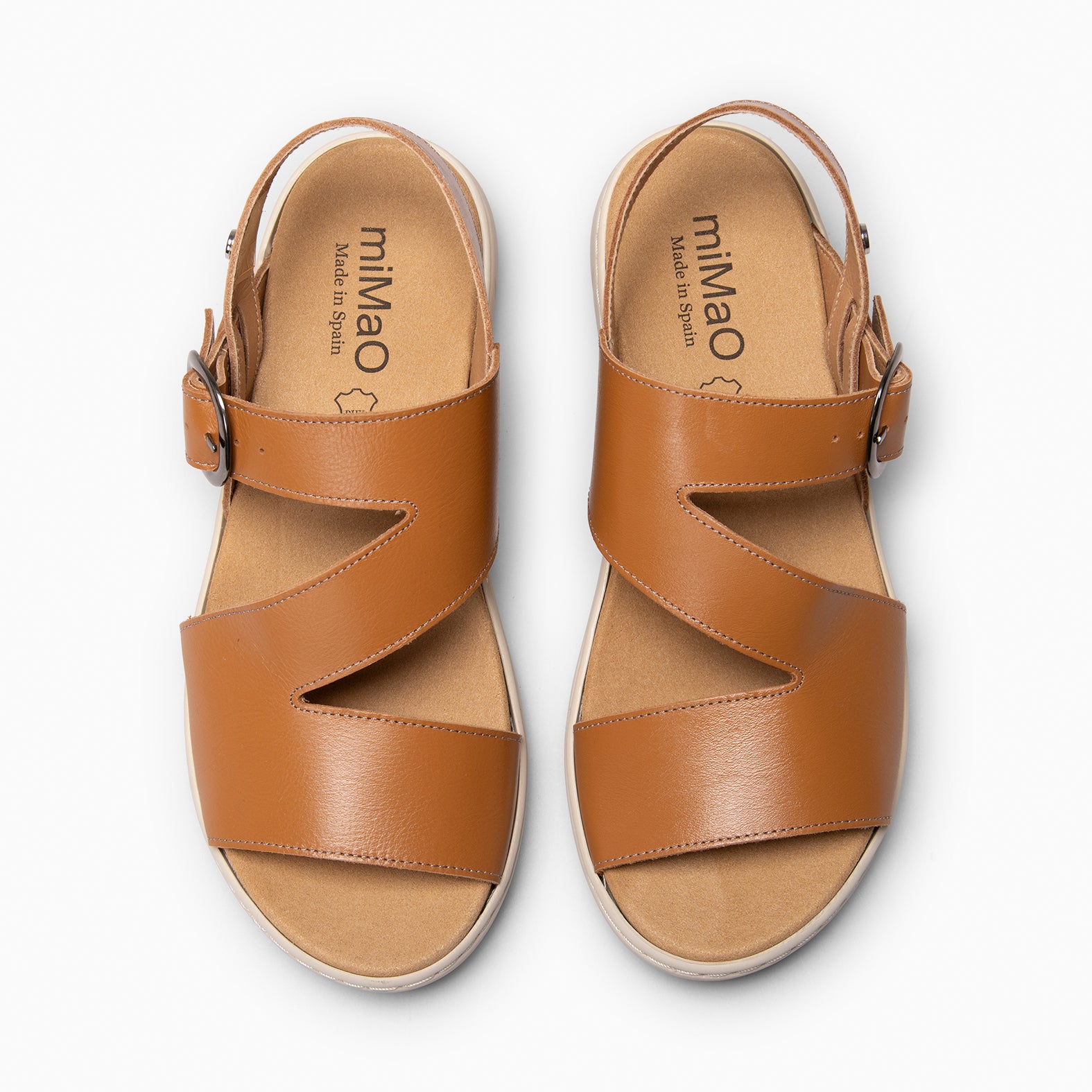 NATURA - CAMEL SANDALS WITH REMOVABLE INSOLE