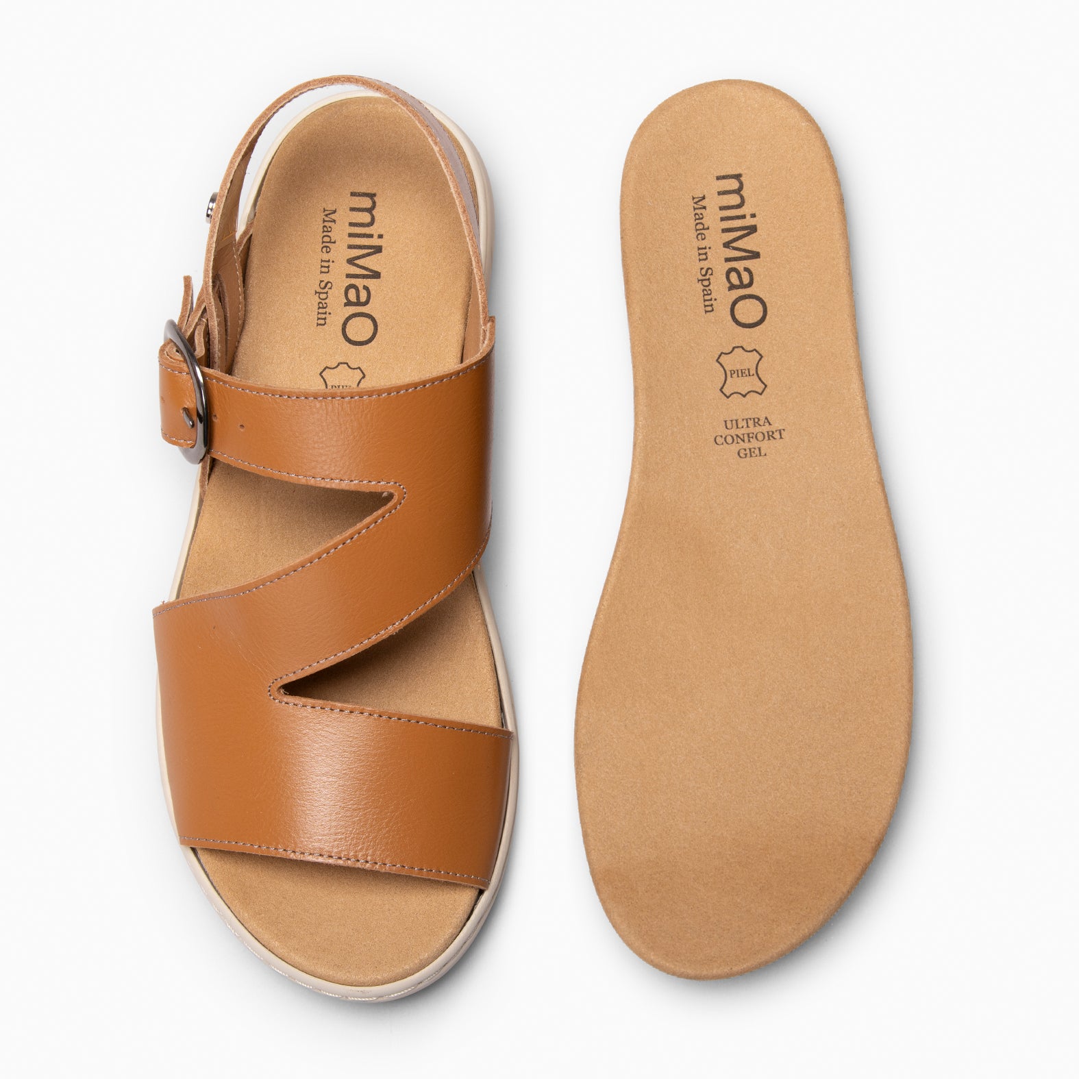 NATURA - CAMEL SANDALS WITH REMOVABLE INSOLE