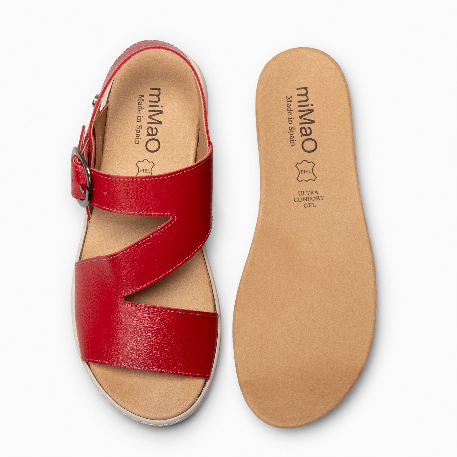 NATURA - RED SANDALS WITH REMOVABLE INSOLE
