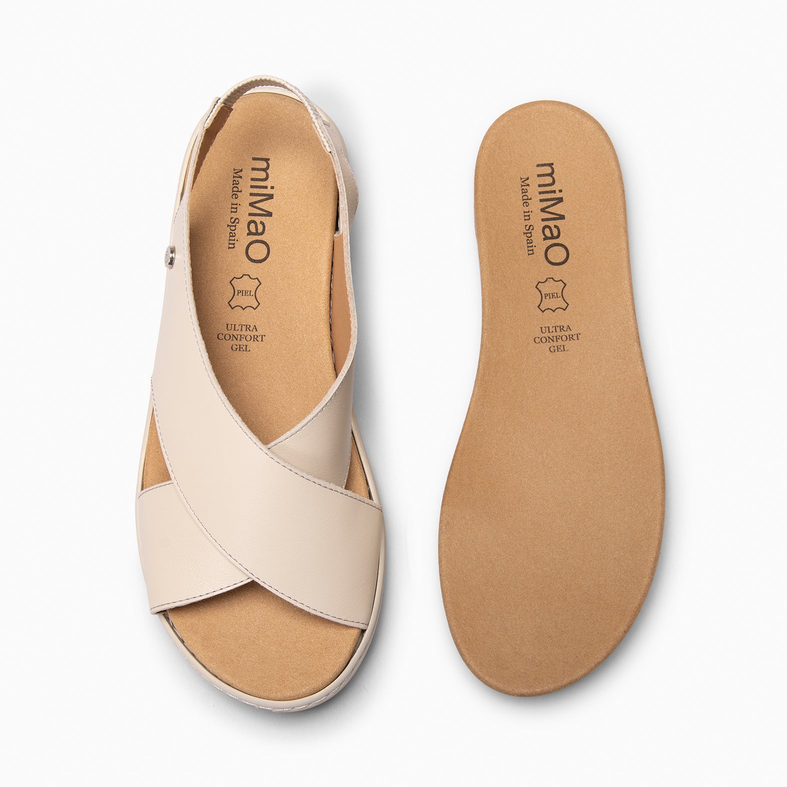 LUPÉ - Sandalias destalonadas con plantilla extraíble BEIGE