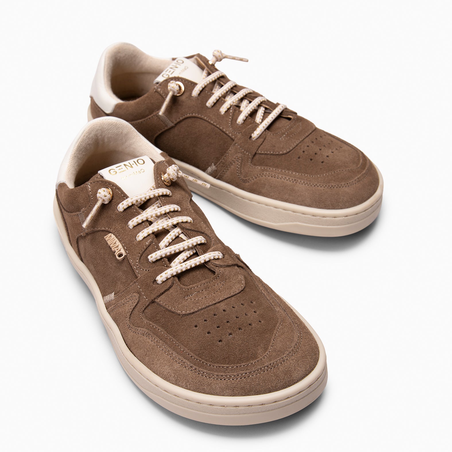 GENIO - Baskets Baresoft à lacets élastiques MARRON