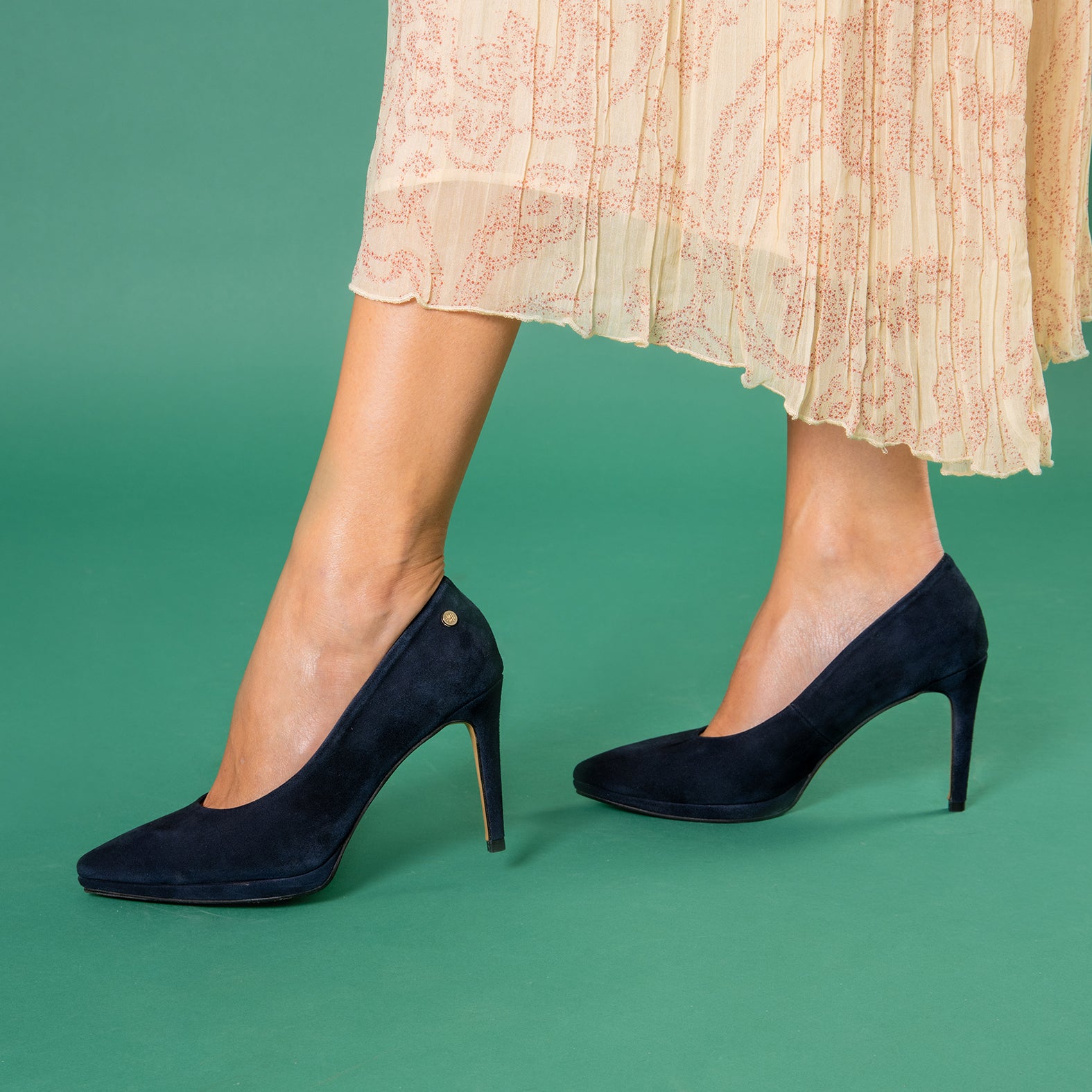 LAUREN – Zapato de tacón alto en piel MARINO - miMaO ®