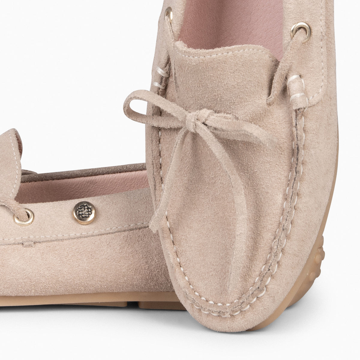 LAZO - Mocasines planos de mujer con plantilla extraíble BEIGE