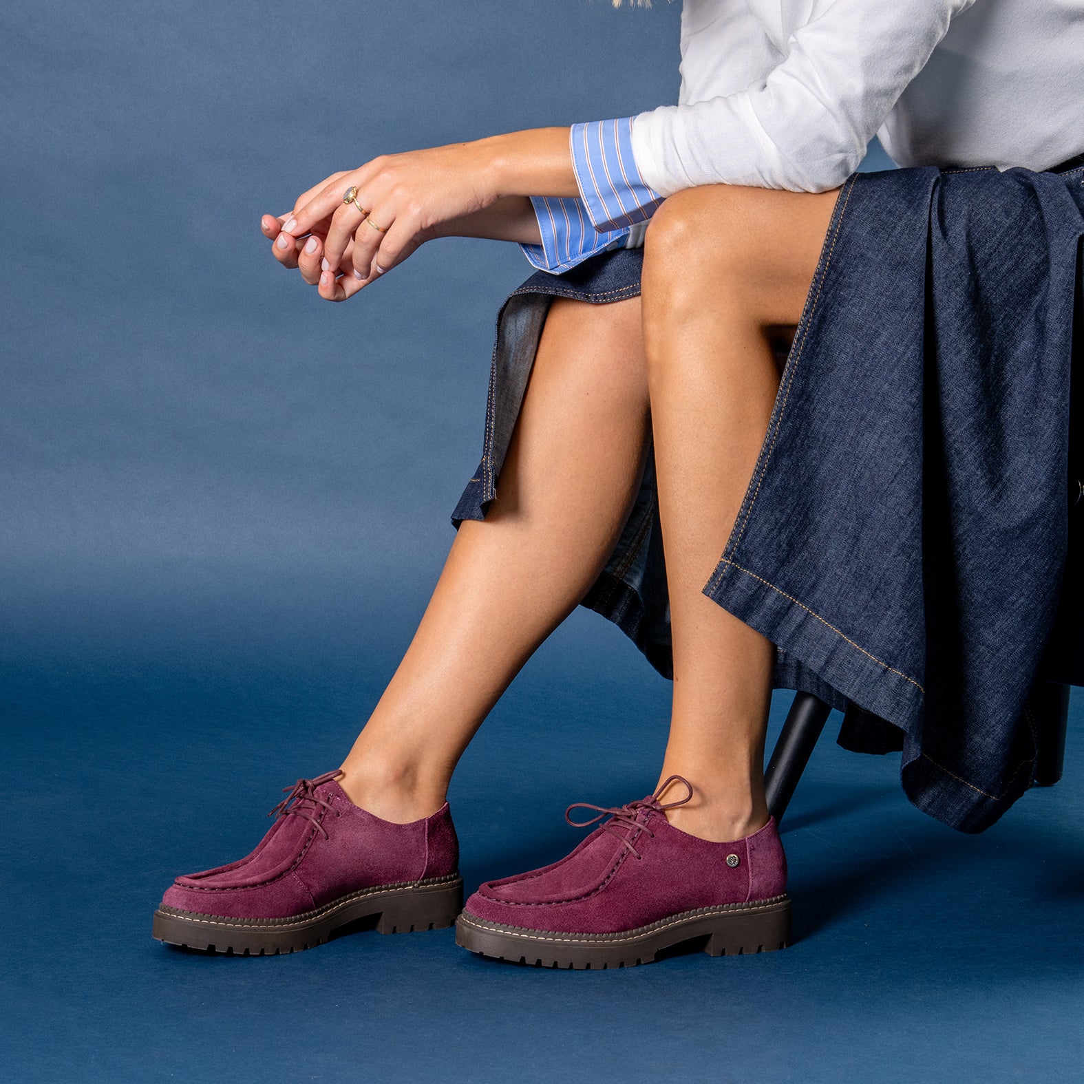 YALE – Mocasin con suela track con cordones BURDEOS - miMaO ®
