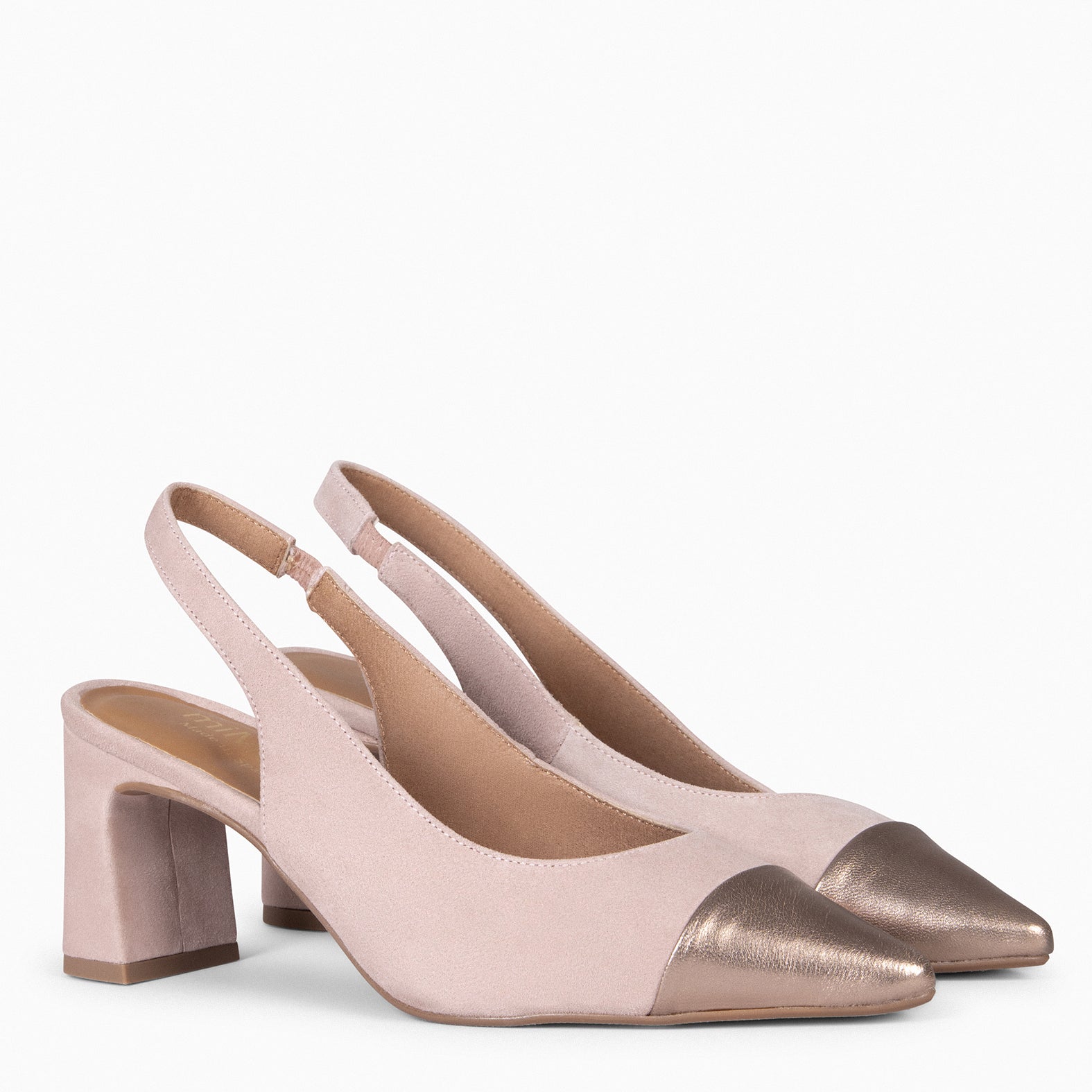 DIANA - Zapato NUDE con puntera PLATINO - miMaO ®