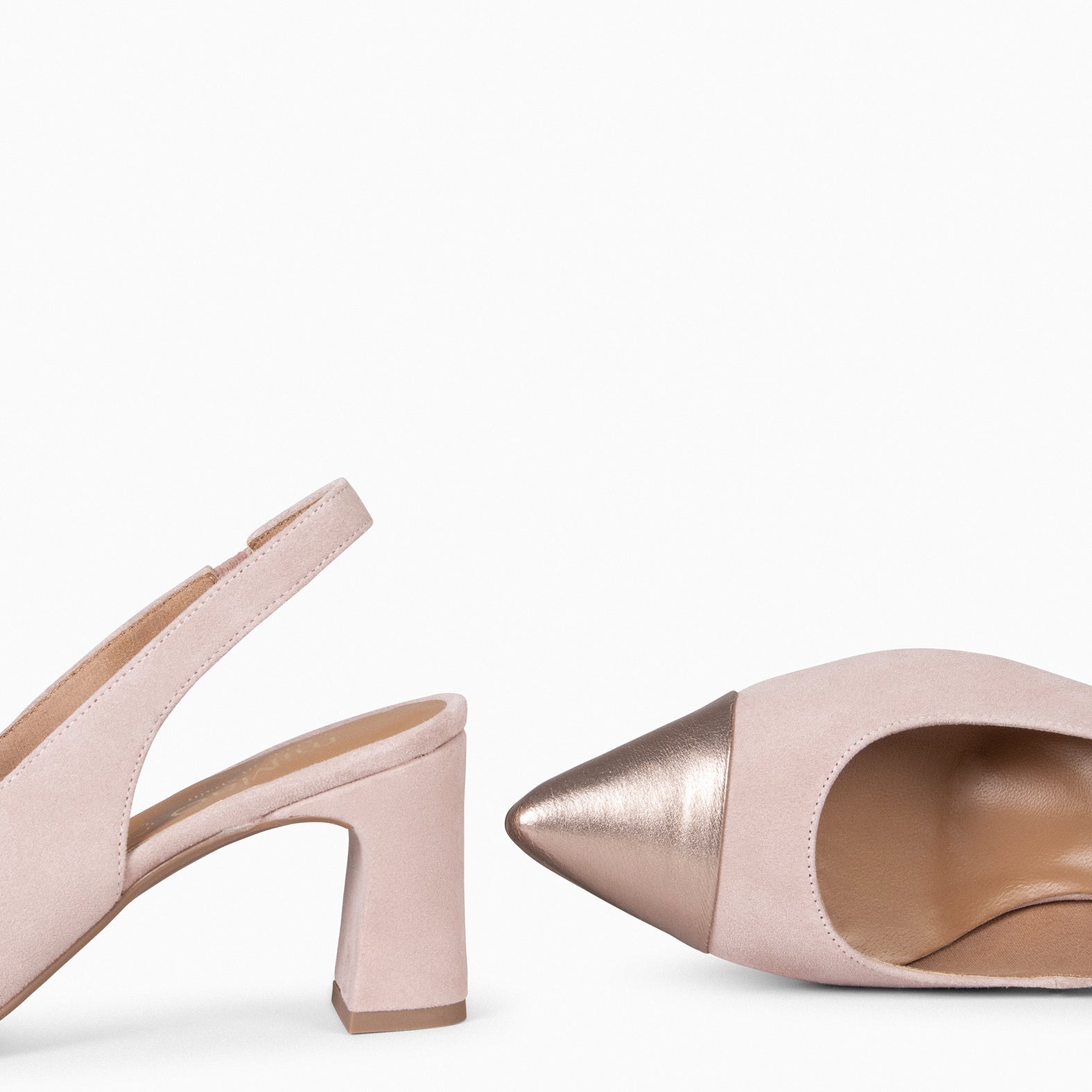 DIANA - Zapato NUDE con puntera PLATINO - miMaO ®
