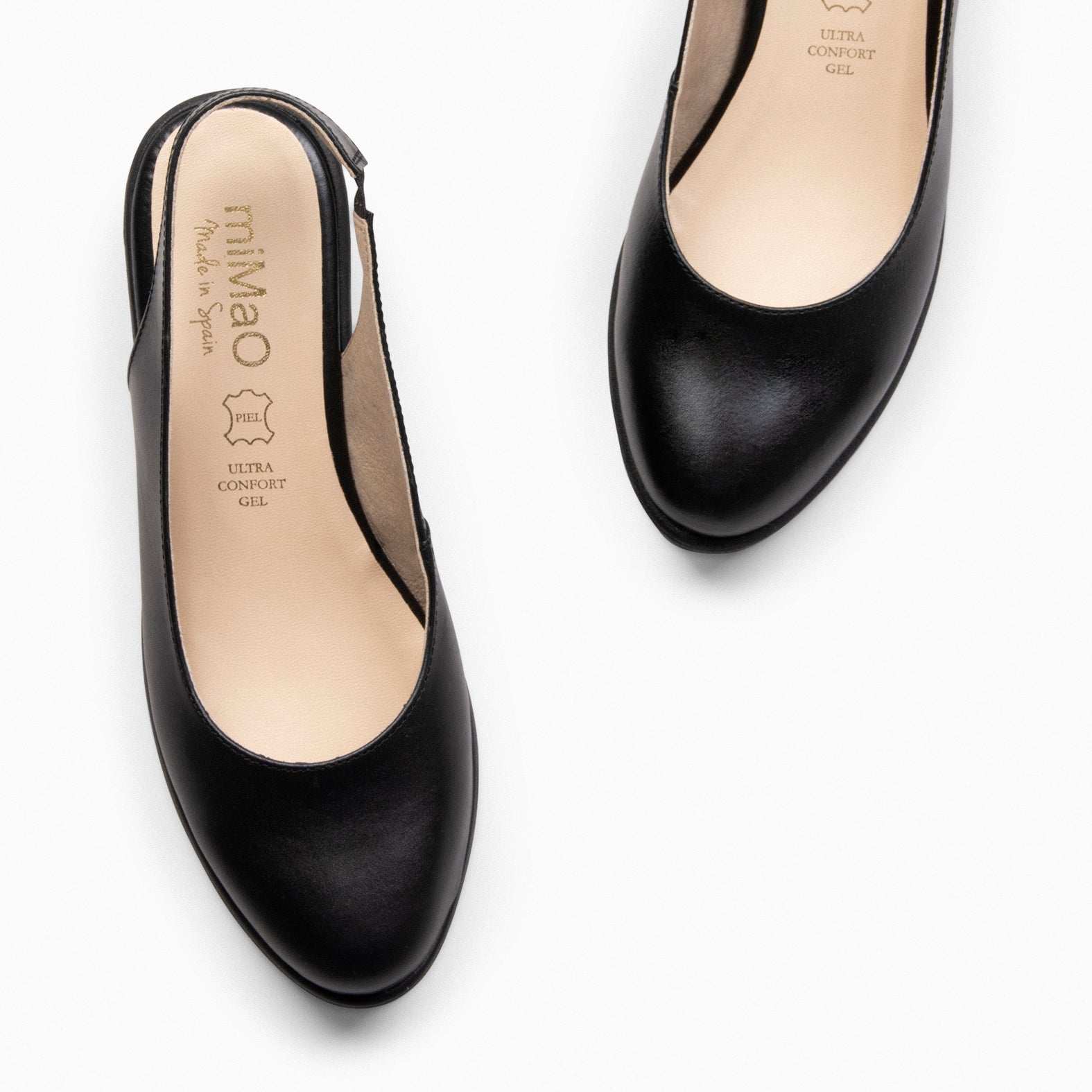 CLARISSE – Slingbacks à talon compensé NOIR