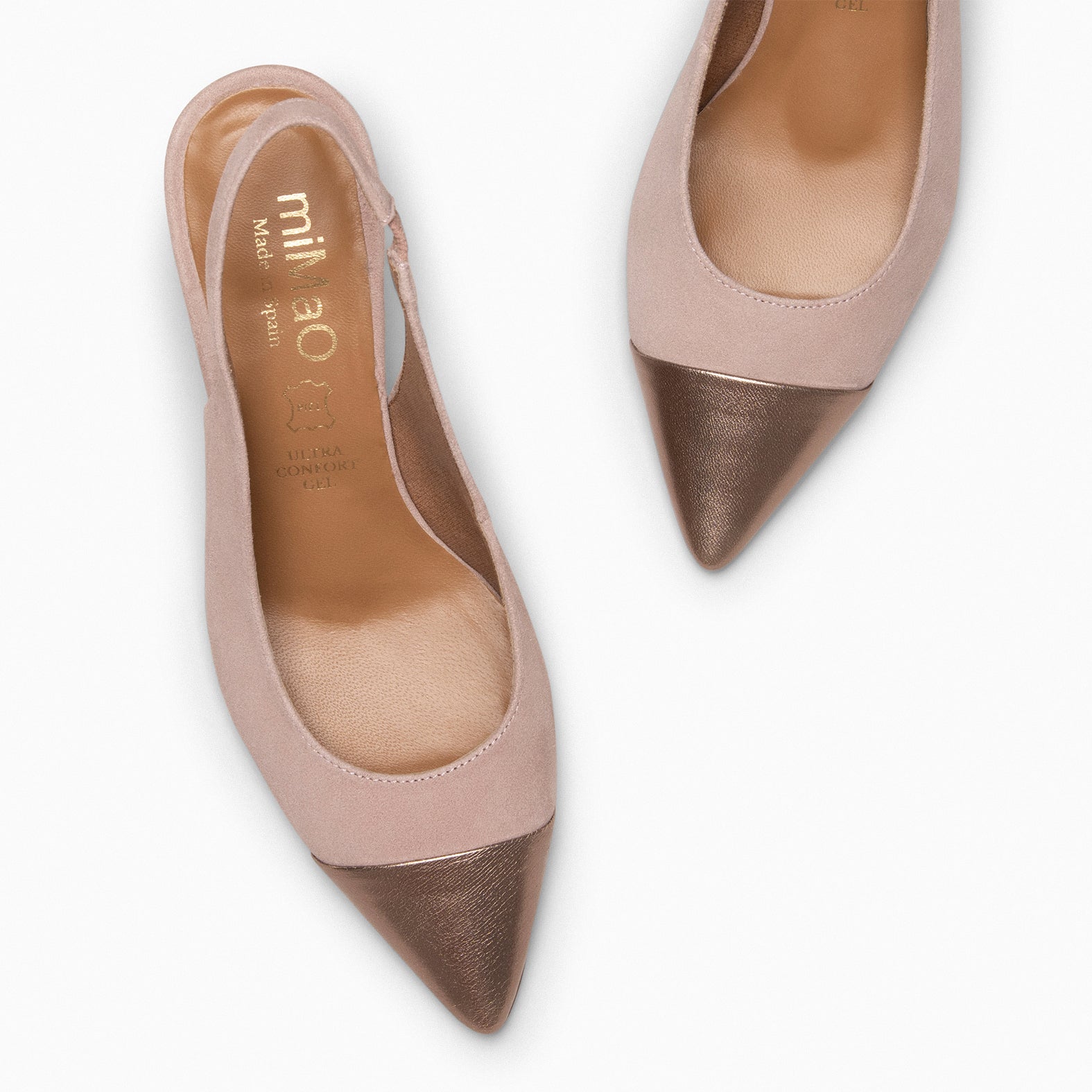 DIANA - Zapato NUDE con puntera PLATINO - miMaO ®