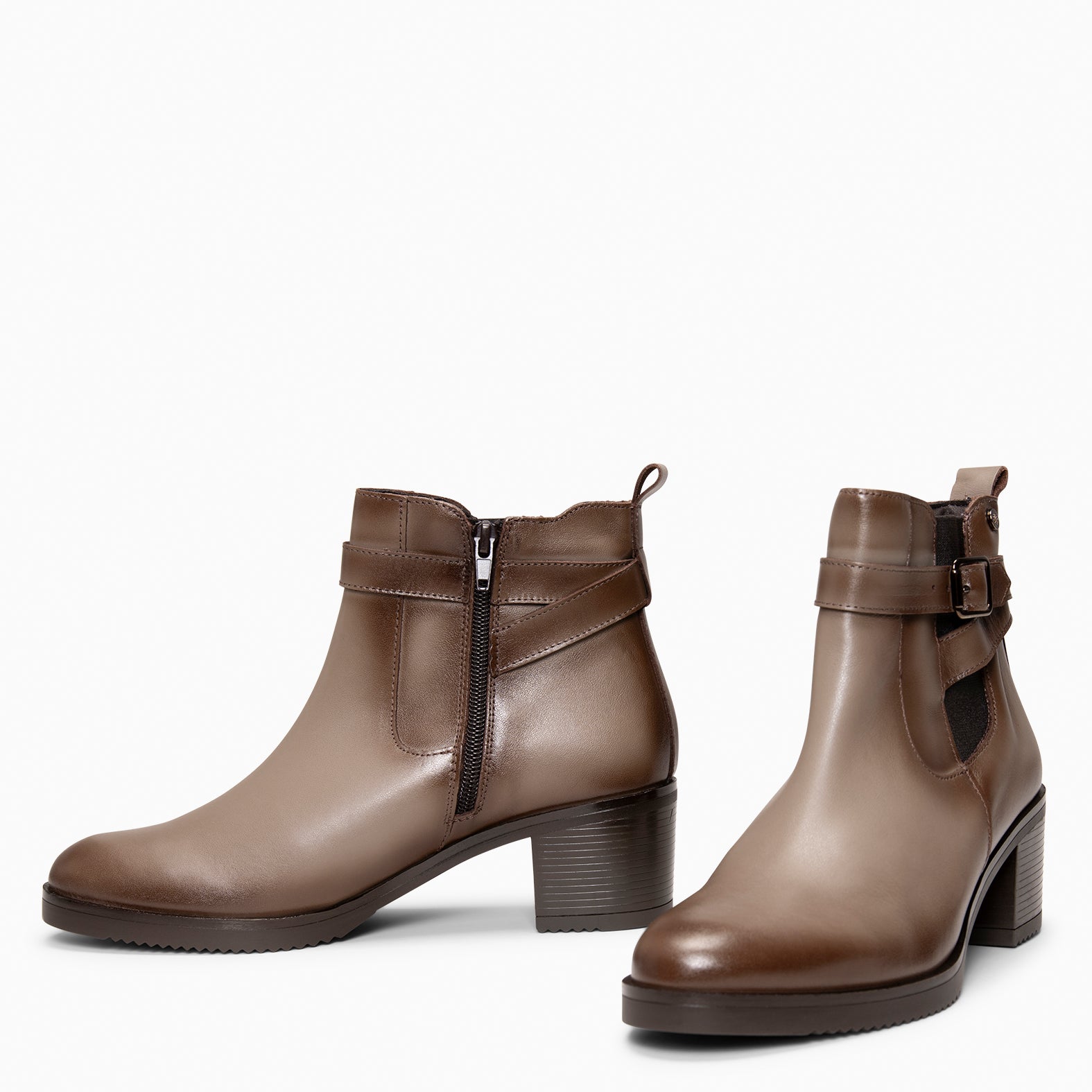 LEMY - Botines TAUPE de piel de napa - miMaO ®