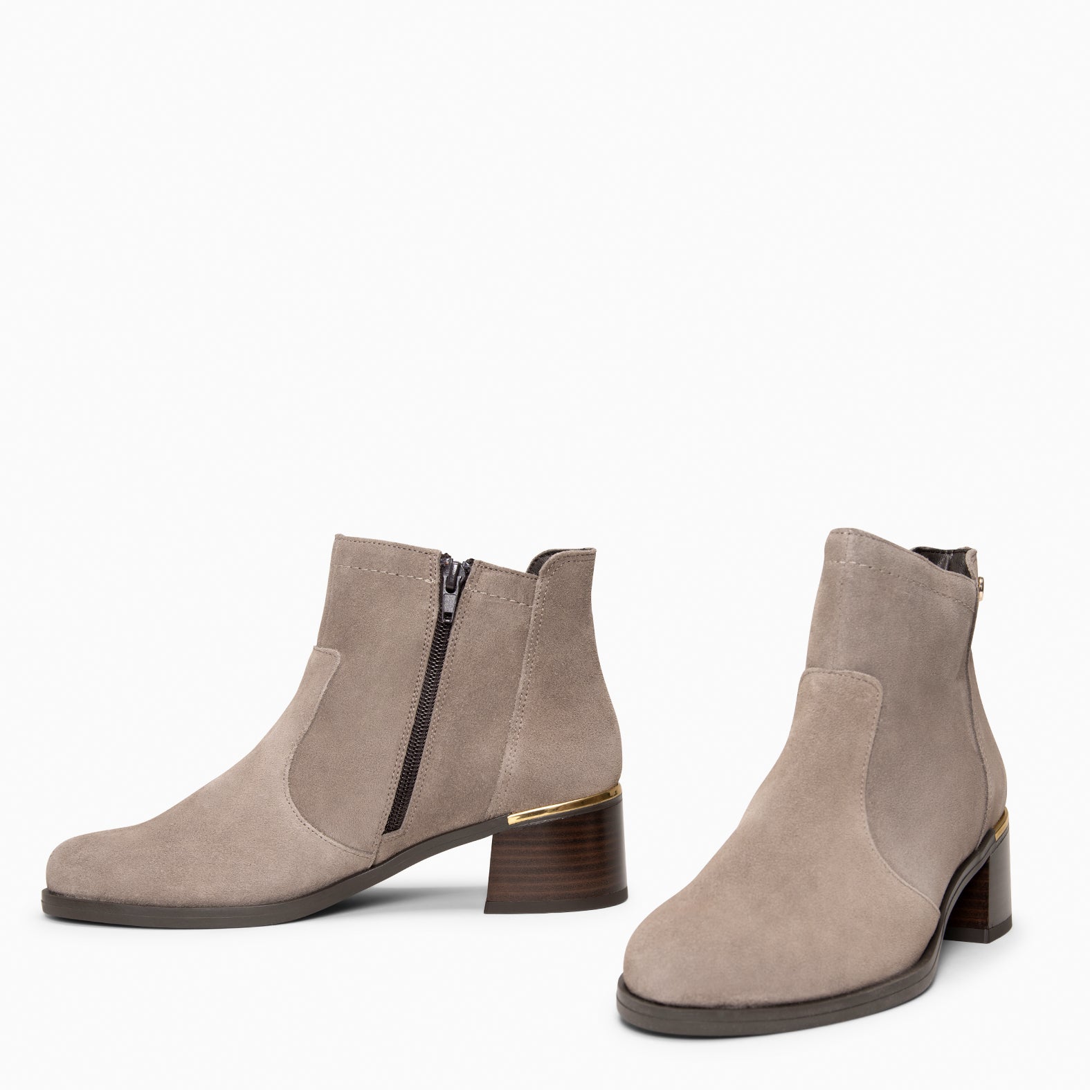 NIXIE – botines de tacón bajo para mujer TAUPE - miMaO ®