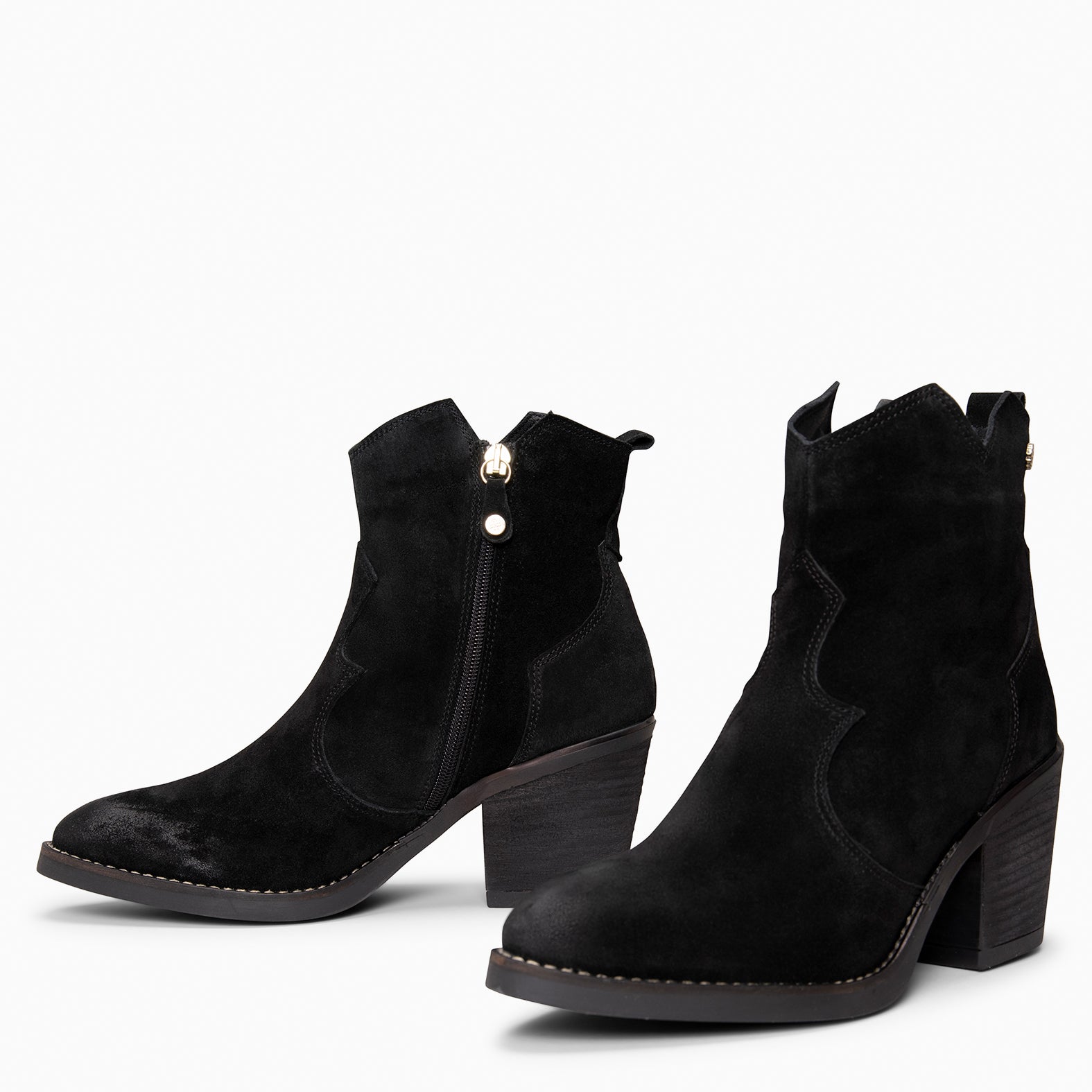 BEDFORD – Botines cowboy con tacón NEGRO - miMaO ®