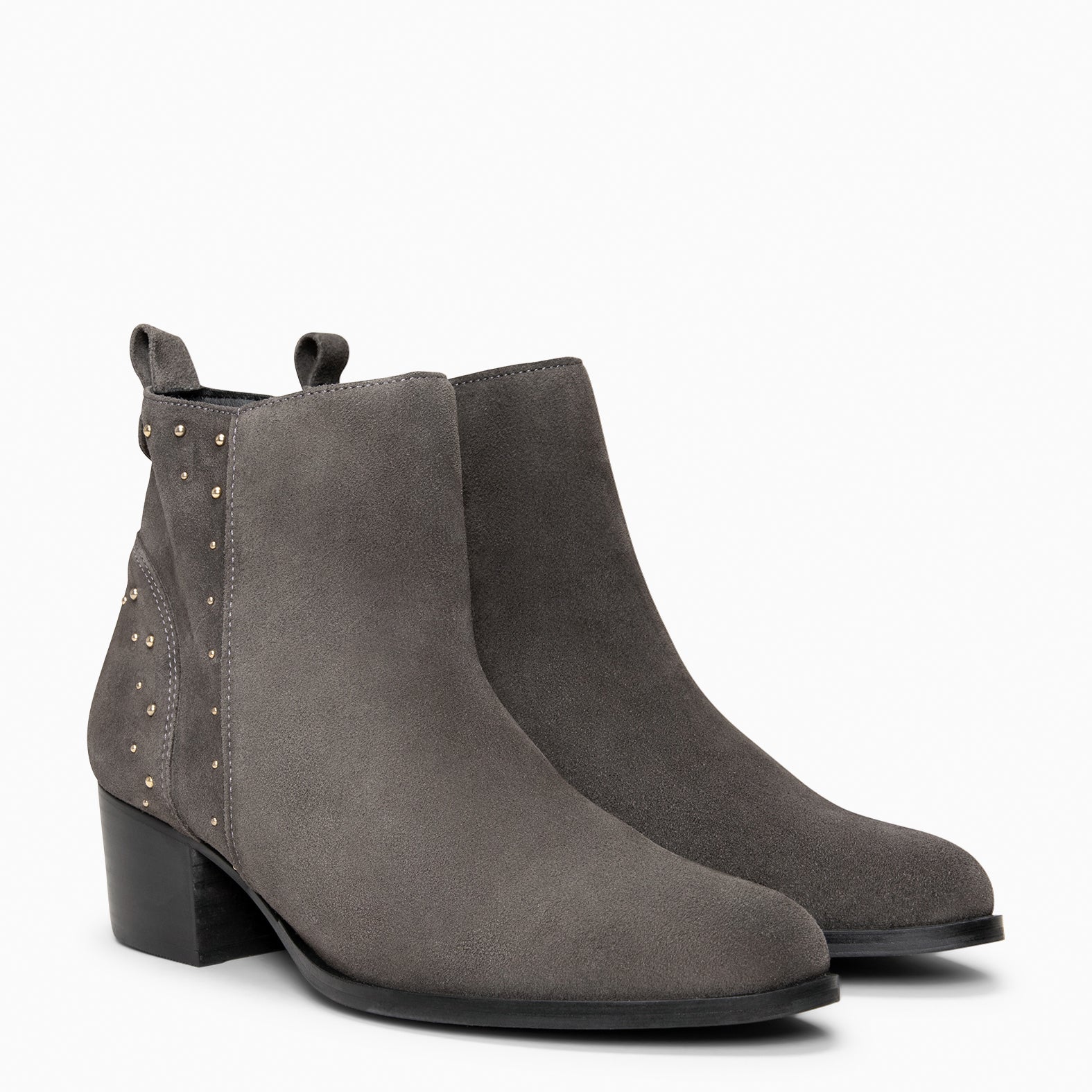 DUSTY – Botines de serraje con tachas GRIS - miMaO ®
